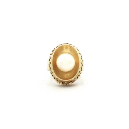 "Royal Pearl" - Vintage Ring in 14 Karat Gelbgold mit Perle