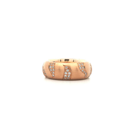 "Satin & Diamonds" - Moderner Ring in 18kt Rosegold mit Brillanten