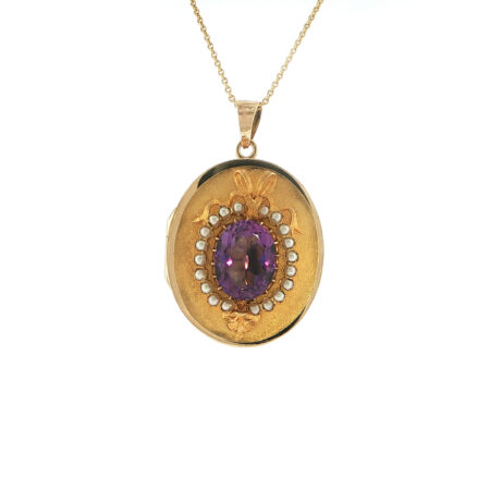 "Secret Memory" - Antikes Medaillon mit Amethyst & Perlen - Juwelier Steiger