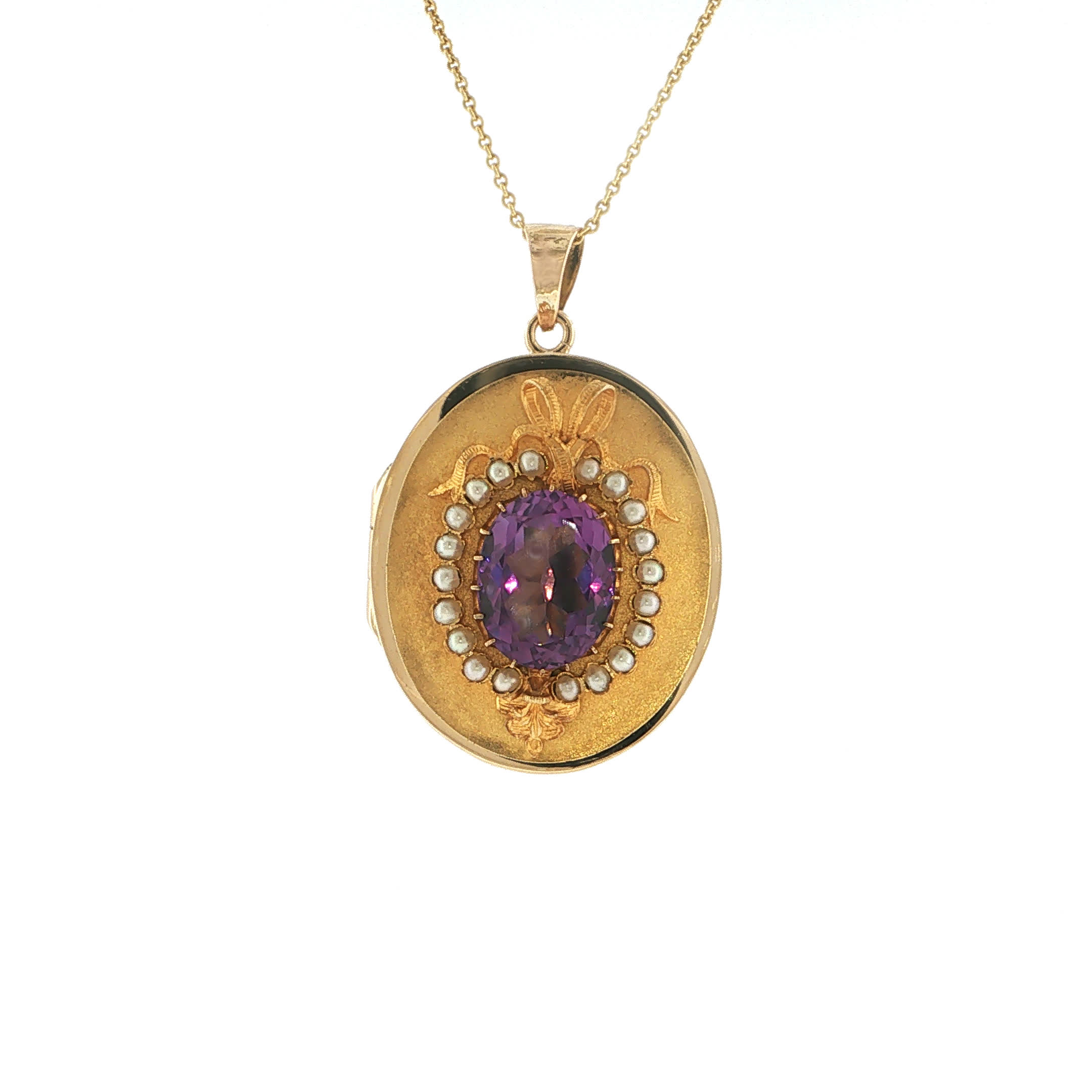 "Secret Memory" - Antikes Medaillon mit Amethyst & Perlen - Juwelier Steiger