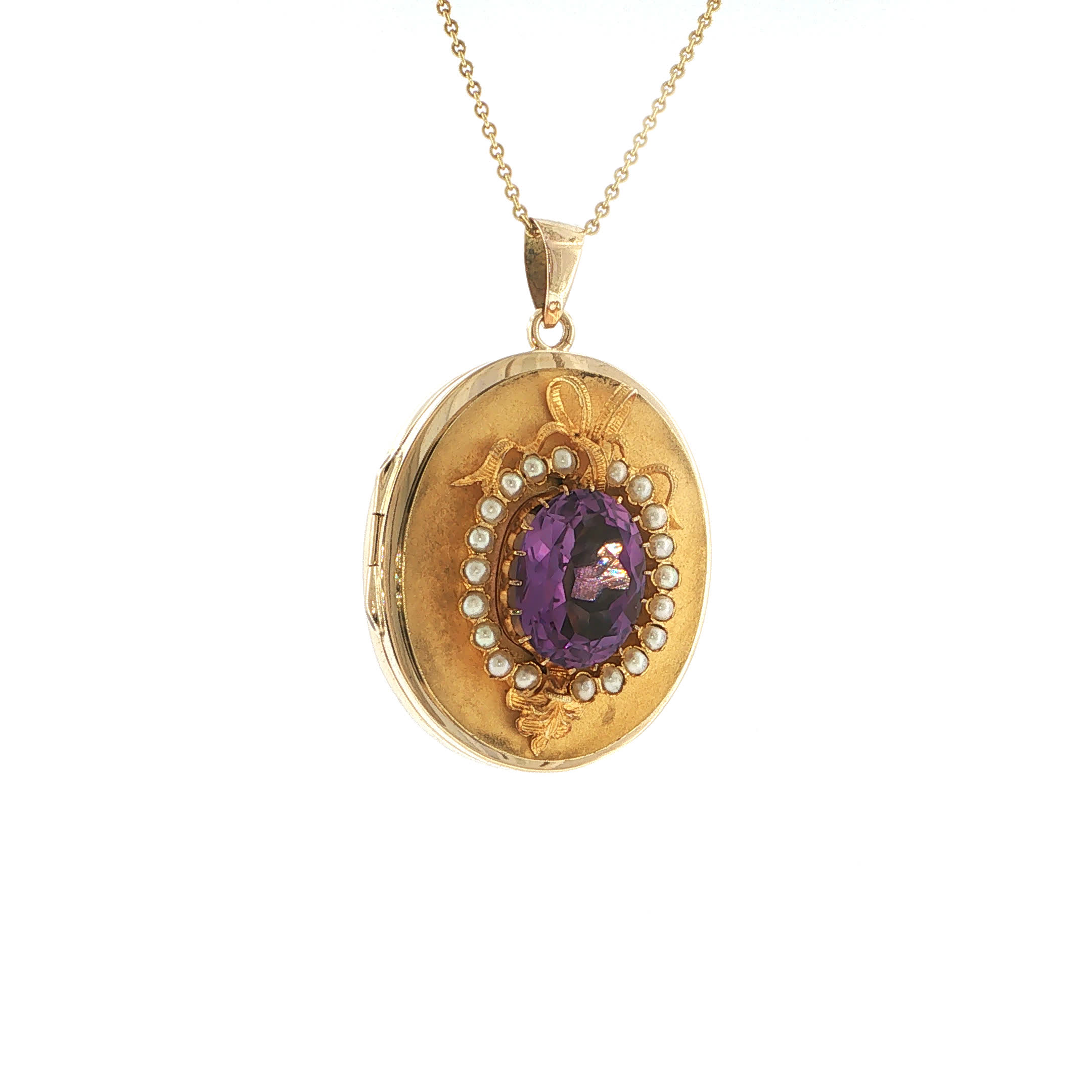 "Secret Memory" - Antikes Medaillon mit Amethyst & Perlen - Juwelier Steiger