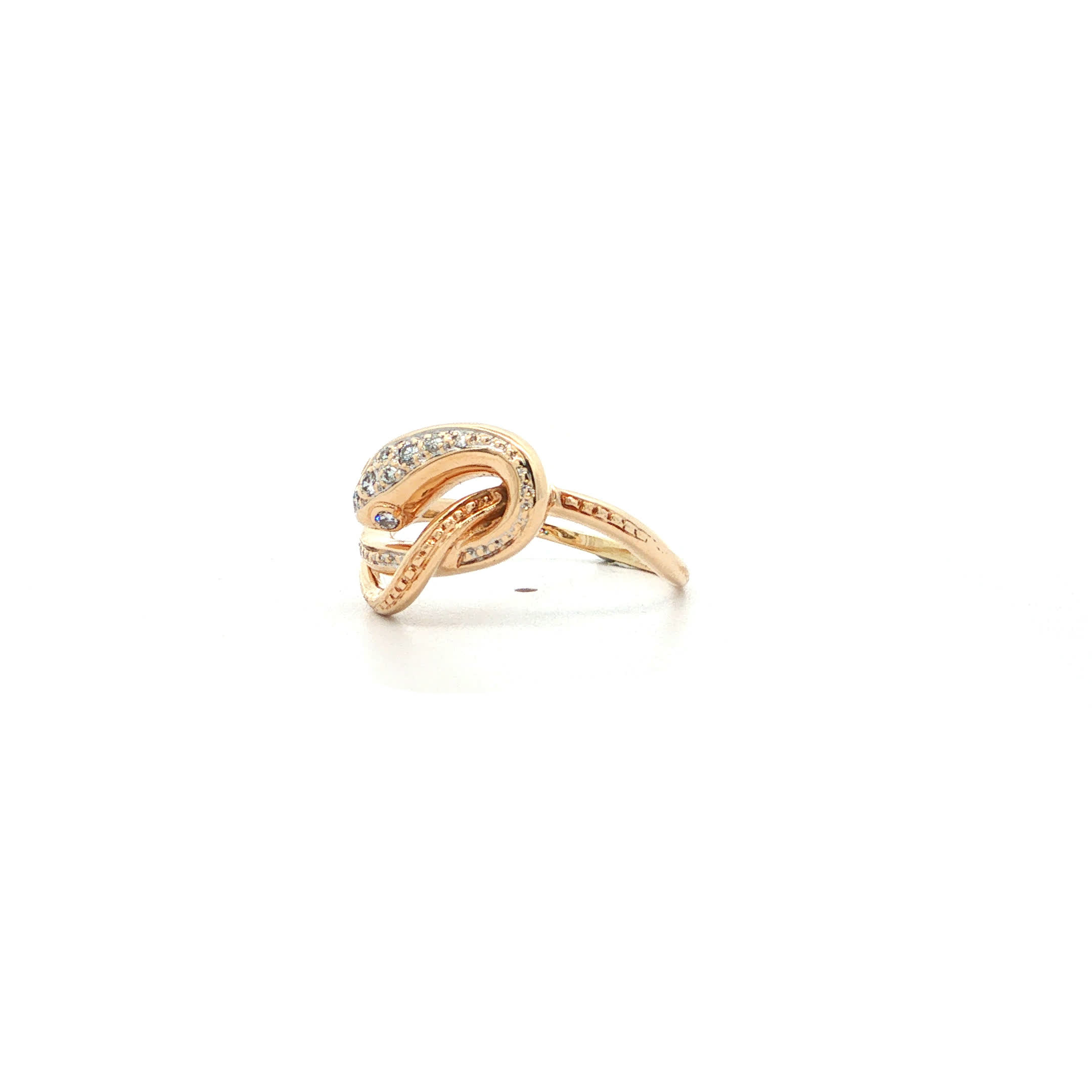 "Serpent´s Kiss" - Vintage Ring in 14kt Gelbgold mit Diamanten - Juwelier Steiger