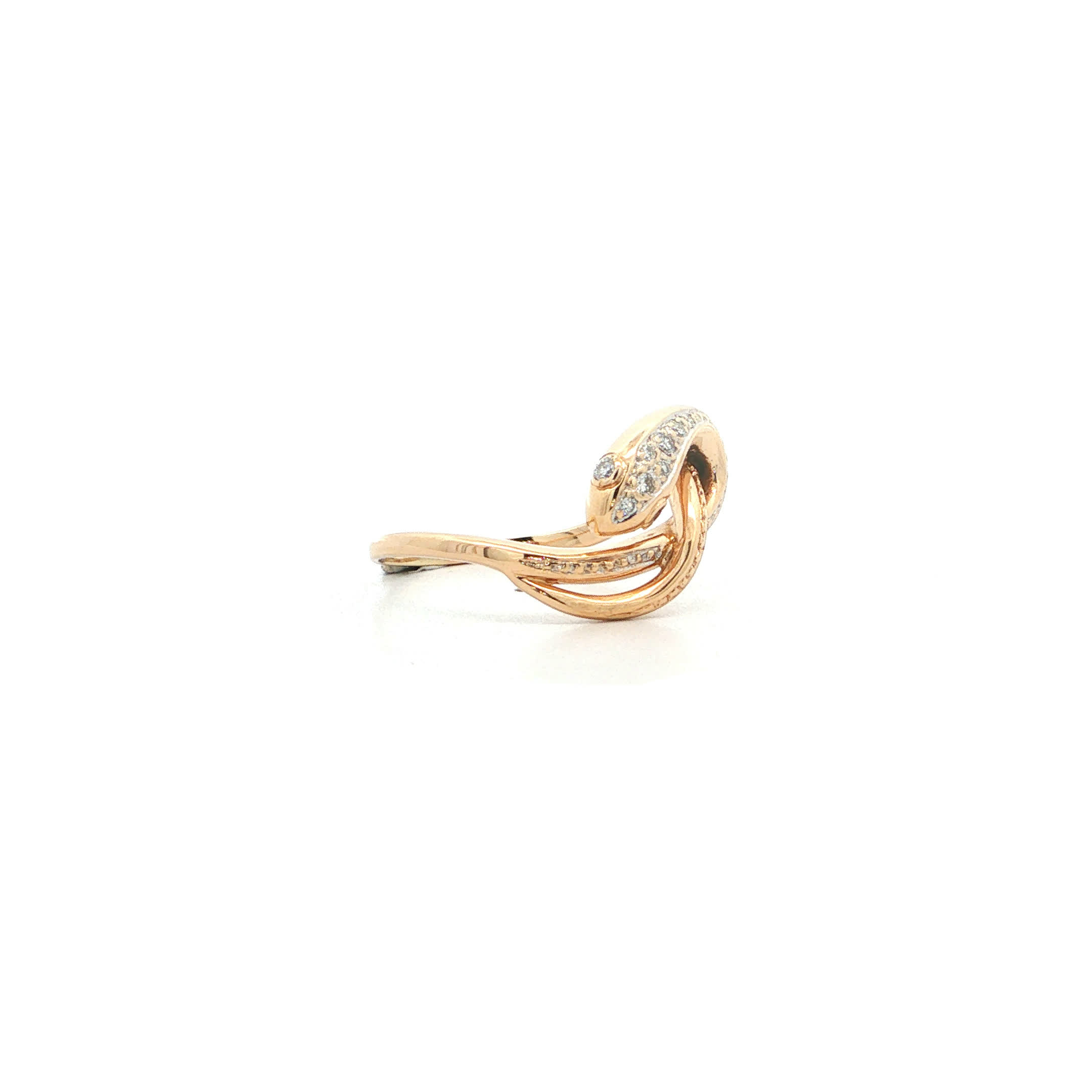 "Serpent´s Kiss" - Vintage Ring in 14kt Gelbgold mit Diamanten - Juwelier Steiger