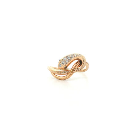 "Serpent´s Kiss" - Vintage Ring in 14kt Gelbgold mit Diamanten
