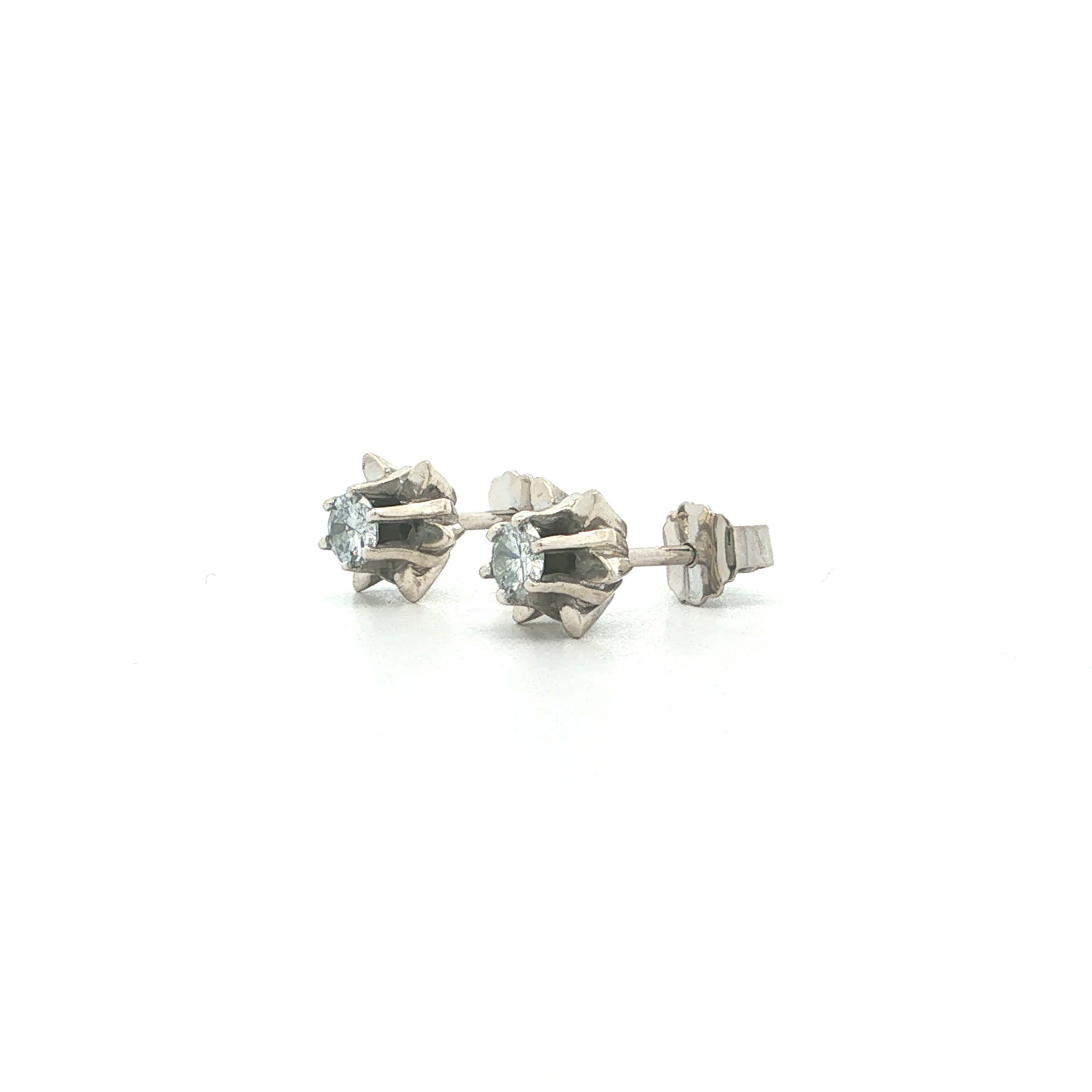 "Sparkling Stars" - Vintage Ohrstecker in 14kt Weißgold mit Diamanten im Altschliff zus. ca. 0,36ct - Juwelier Steiger