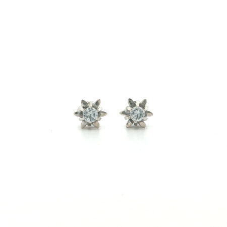 "Sparkling Stars" - Vintage Ohrstecker in 14kt Weißgold mit Diamanten im Altschliff zus. ca. 0,36ct - Juwelier Steiger