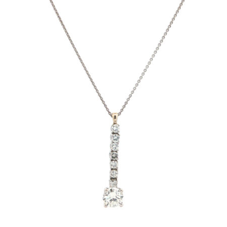 "Starlight" - Vintage Kette mit Anhänger in 14kt Weißgold mit Brillanten zus. ca. 1,96ct