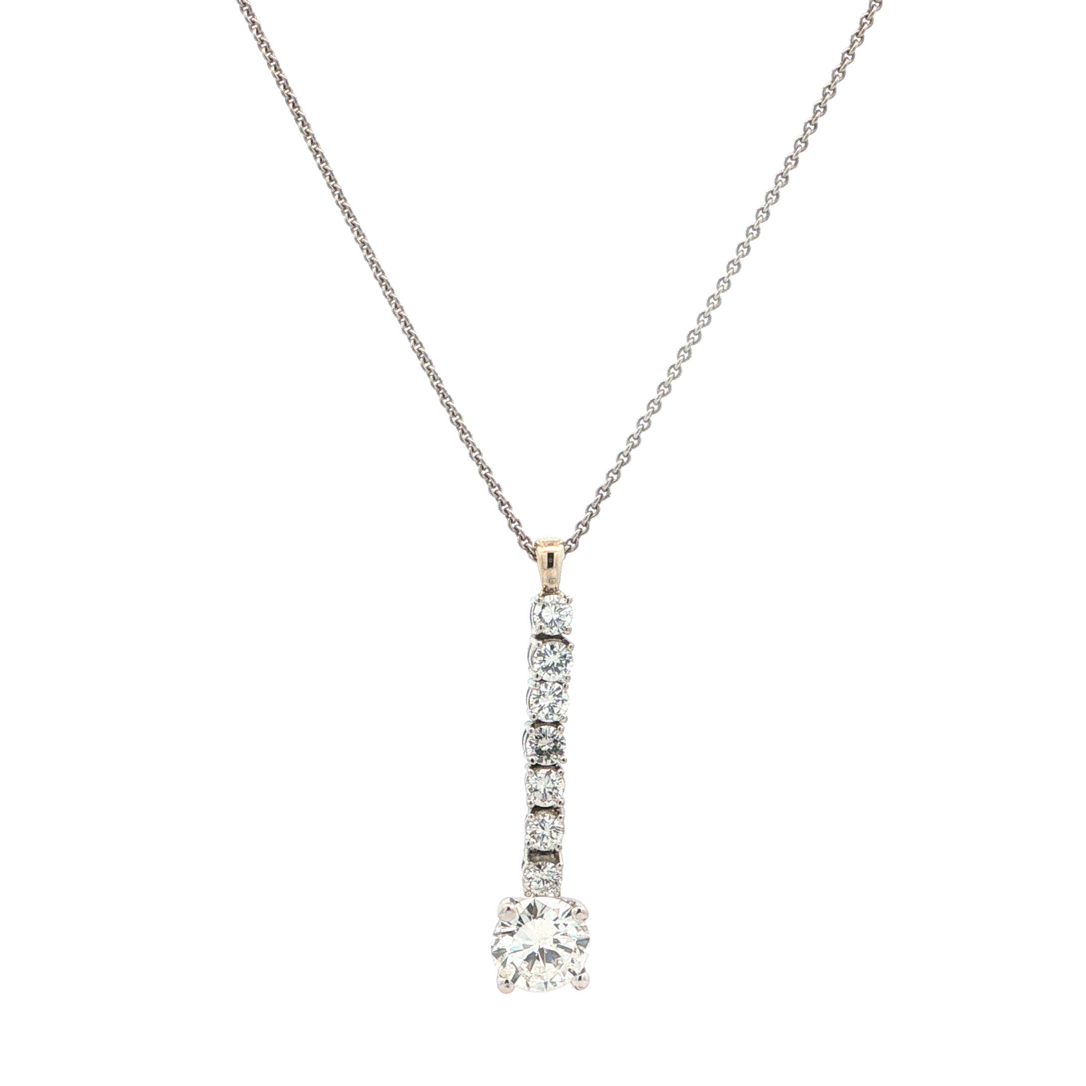 "Starlight" - Vintage Kette mit Anhänger in 14kt Weißgold mit Brillanten zus. ca. 1,96ct - Juwelier Steiger