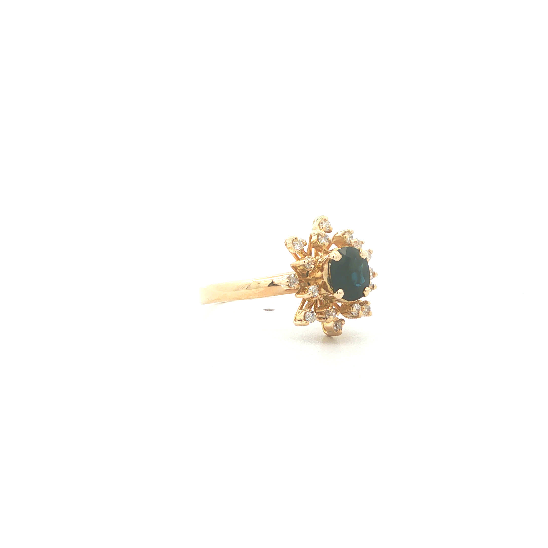 "Starlit Sky" - Vintage Ring in 14kt Gelbgold mit Saphir & Diamanten - Juwelier Steiger