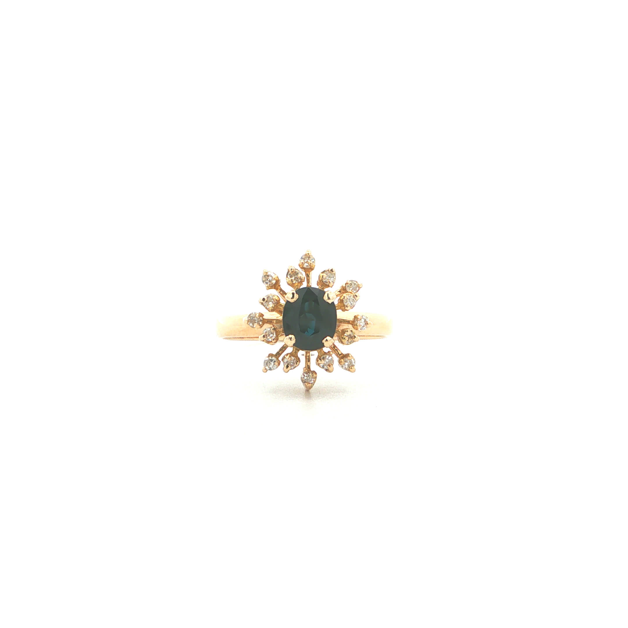 "Starlit Sky" - Vintage Ring in 14kt Gelbgold mit Saphir & Diamanten - Juwelier Steiger