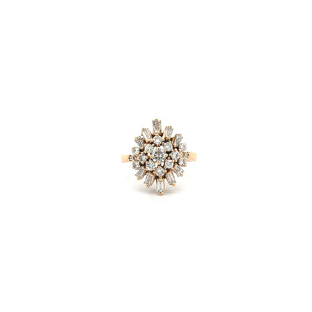 "Sternennacht" - Vintage Ring in 18kt Gelbgold mit Diamanten zus. ca. 1,50ct