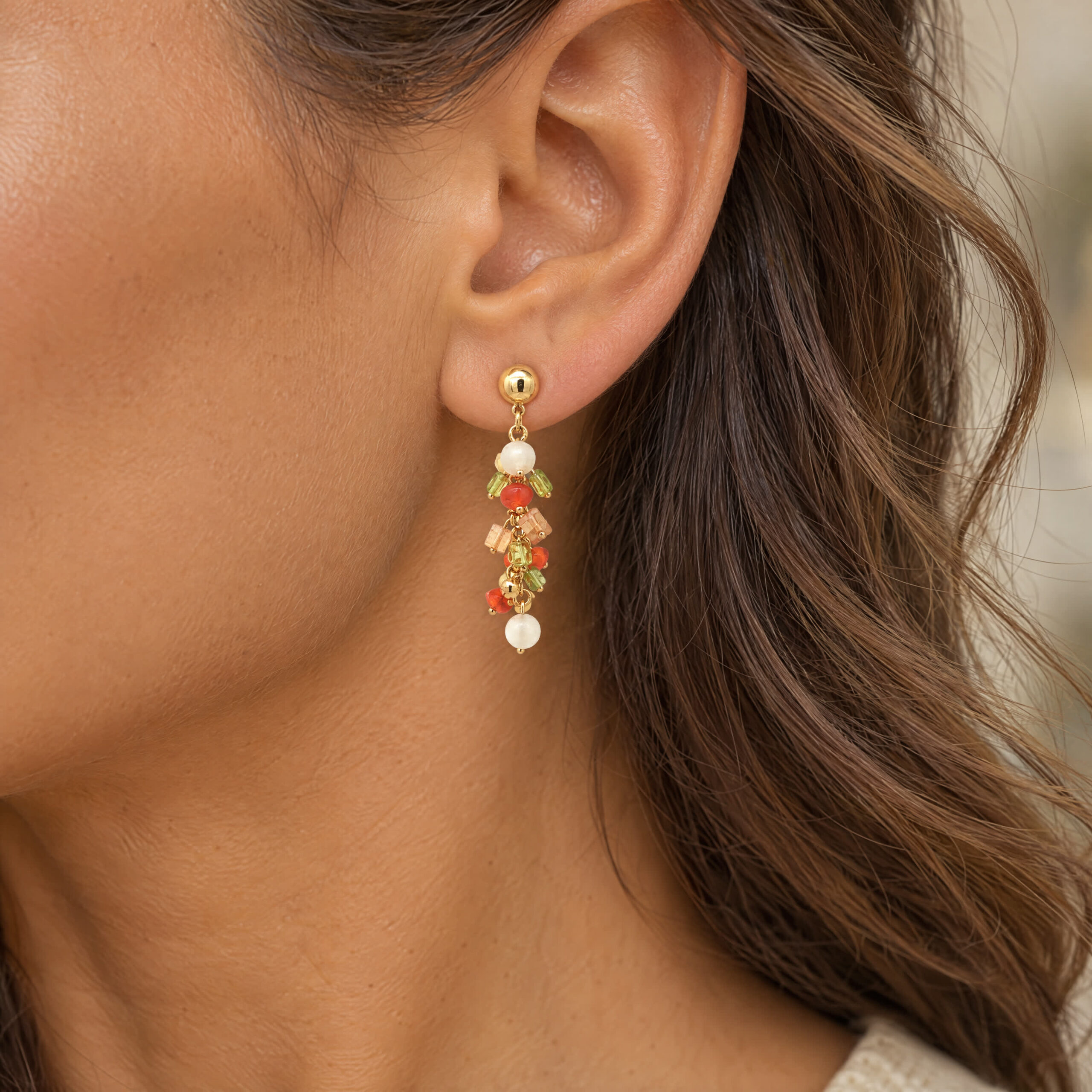 "Summer in Italy" - Vintage Ohrstecker in 18kt Gelgold mit Peridot & Citrin - Juwelier Steiger