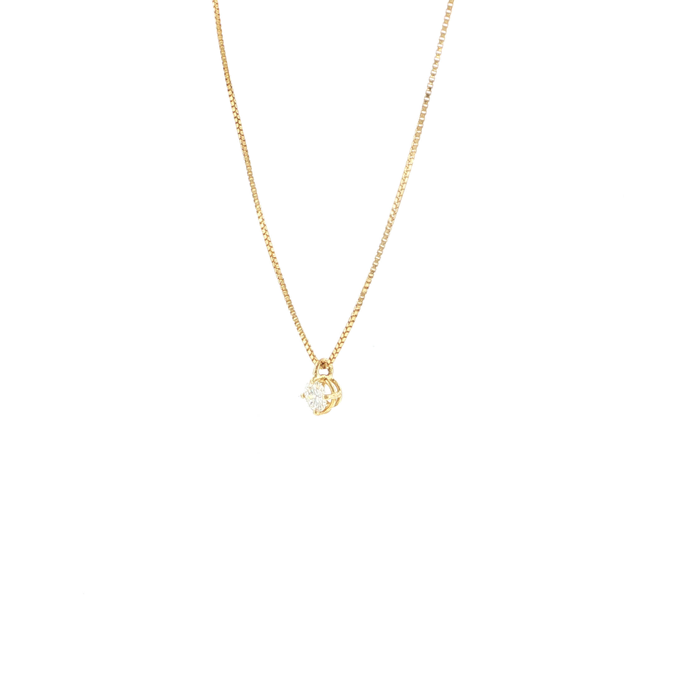 "The One" - Diamant Solitair Collier in 18kt Gelbgold mit Brillant 0,38ct - Juwelier Steiger