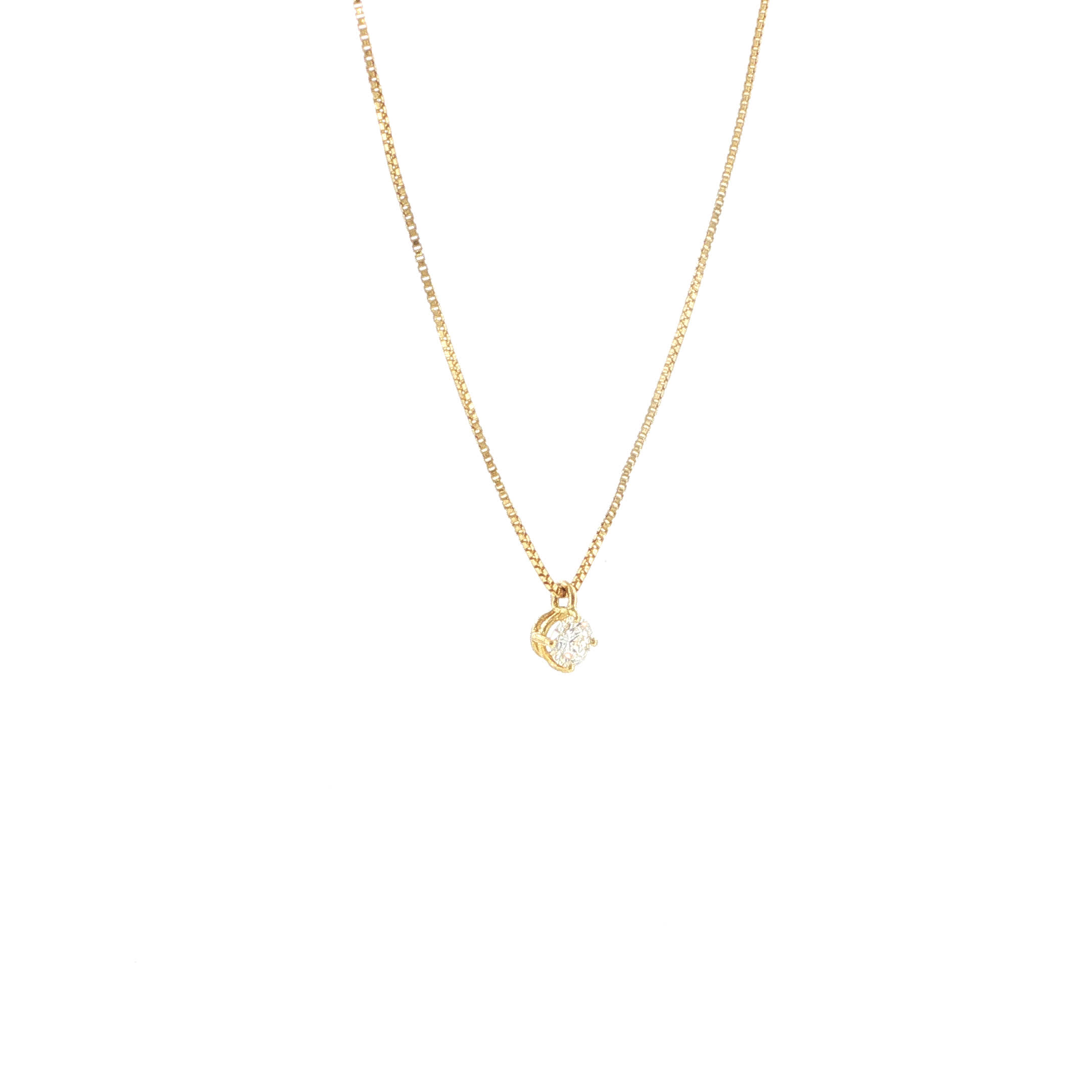 "The One" - Diamant Solitair Collier in 18kt Gelbgold mit Brillant 0,38ct - Juwelier Steiger