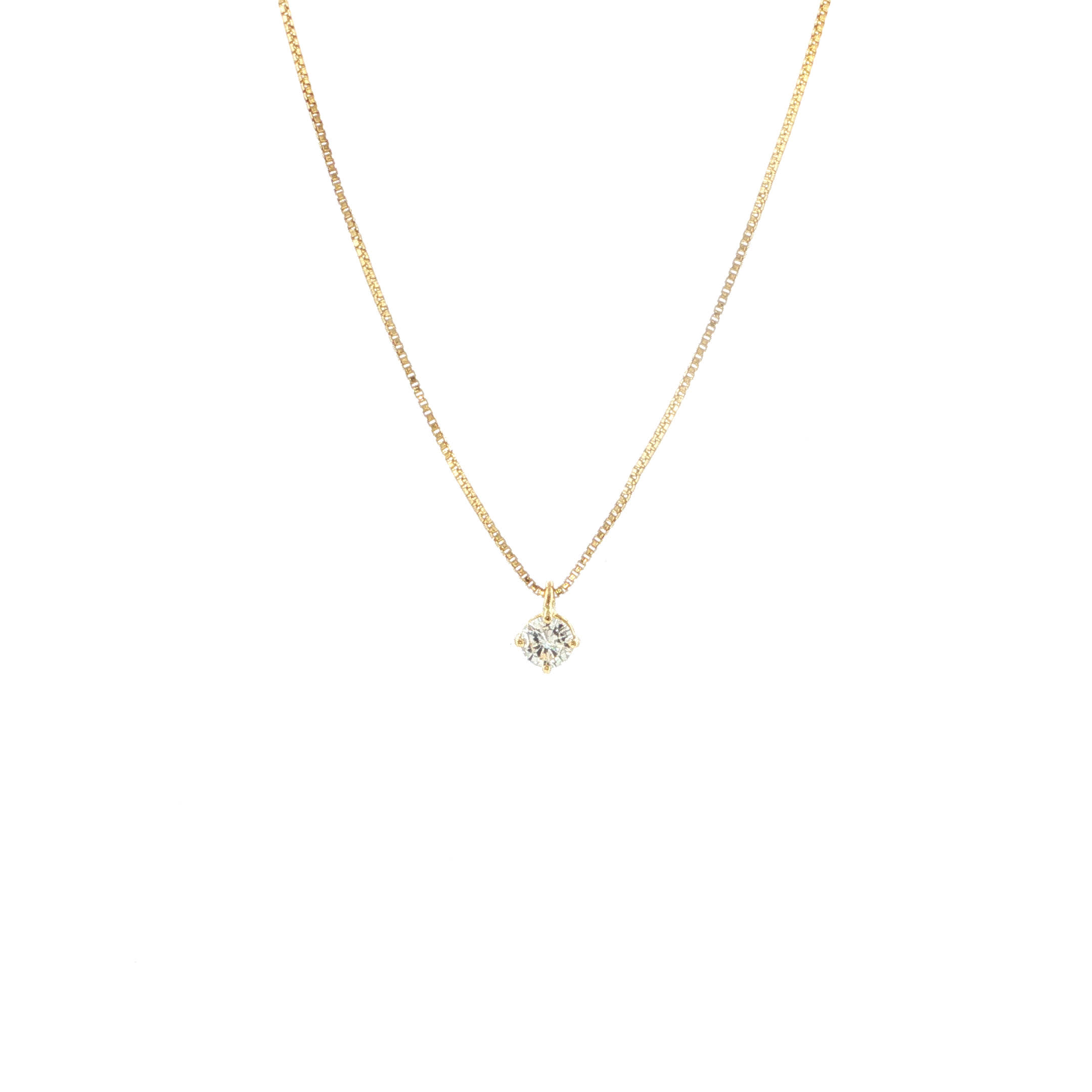 "The One" - Diamant Solitair Collier in 18kt Gelbgold mit Brillant 0,38ct - Juwelier Steiger