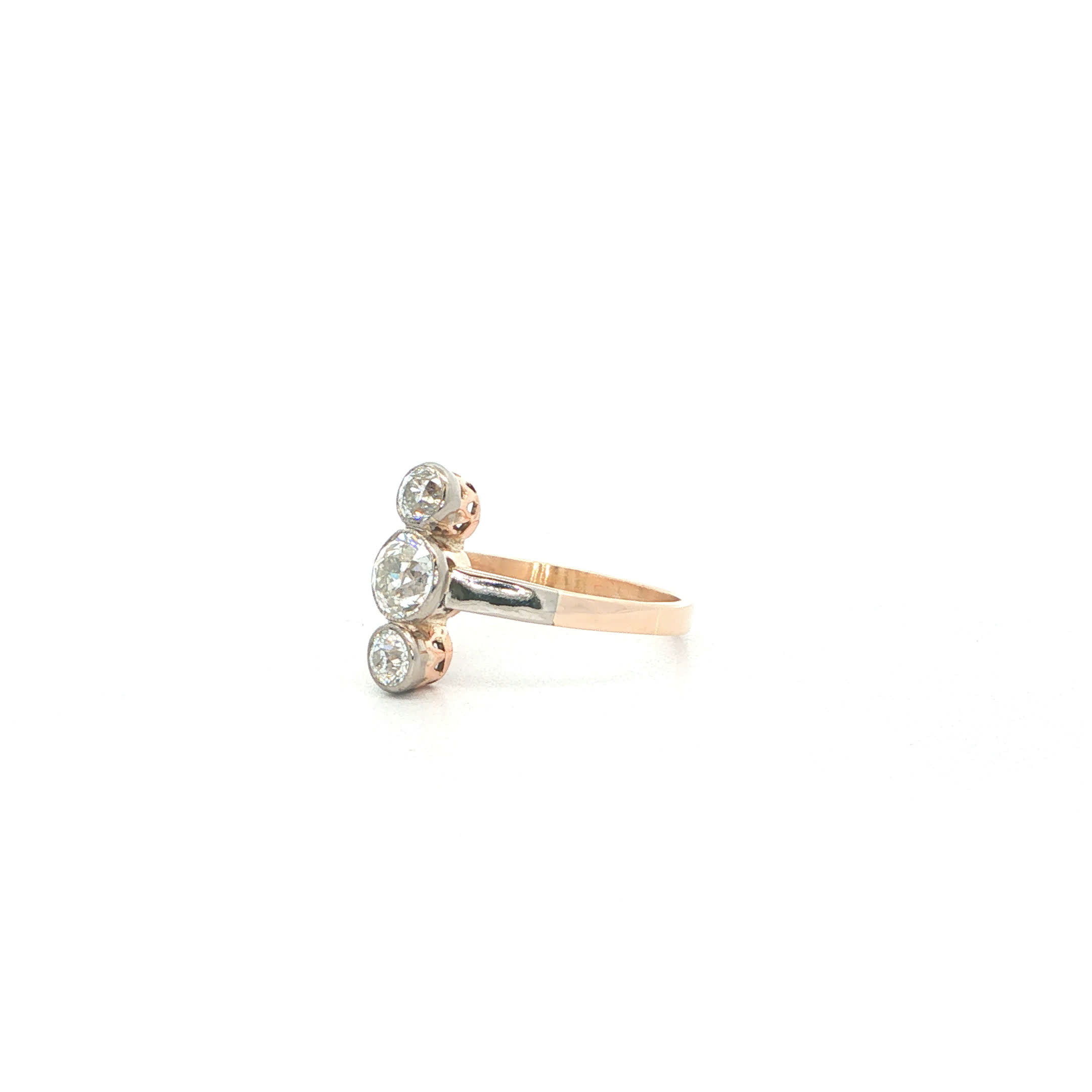 "Three Times Forever" - Antiker Ring in 14kt Gelbgold mit Diamanten - Juwelier Steiger