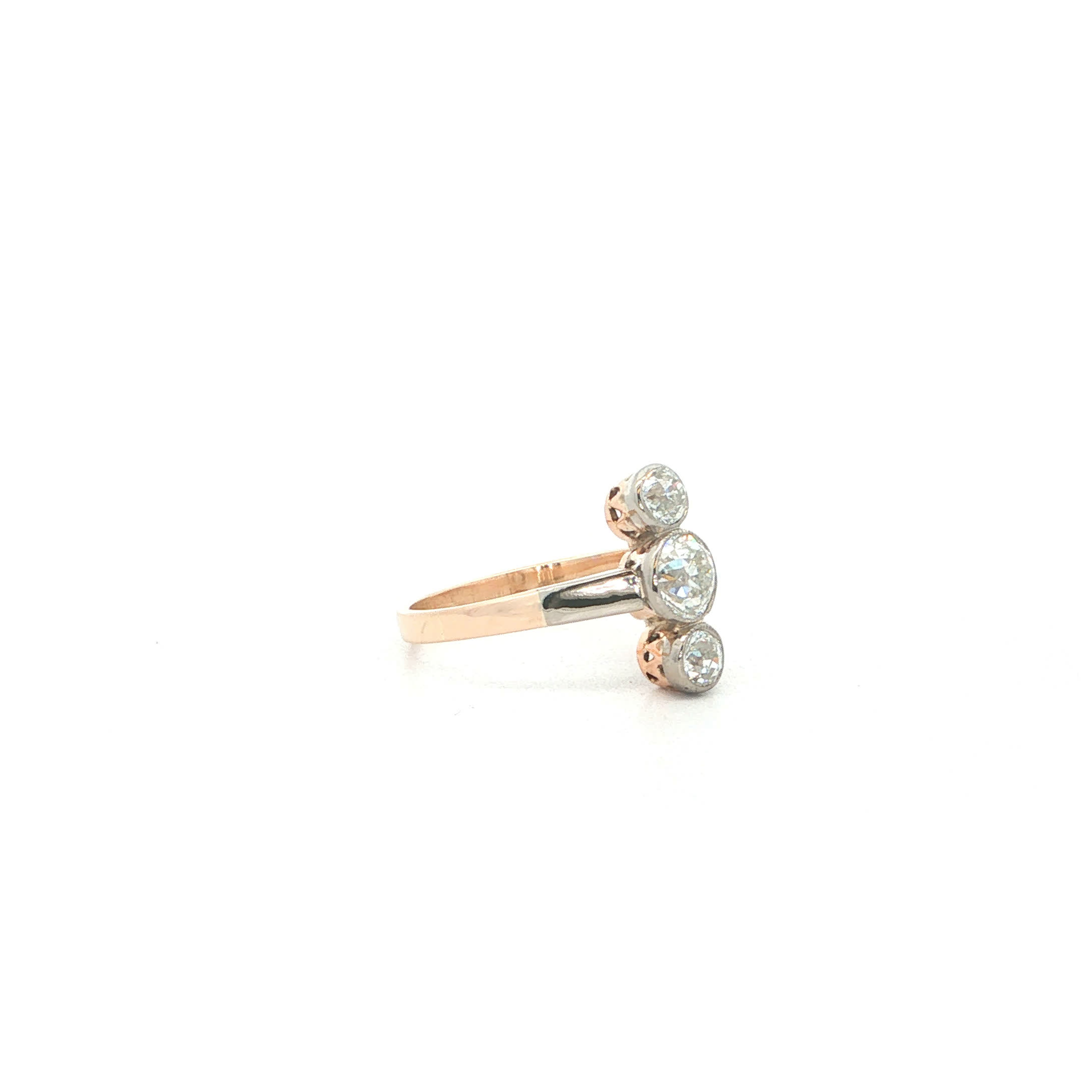 "Three Times Forever" - Antiker Ring in 14kt Gelbgold mit Diamanten - Juwelier Steiger