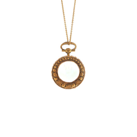 "Through the Looking Glass" - Antikes Medaillon in 18kt Rosegold mit verglastem Sichtfenster - Juwelier Steiger