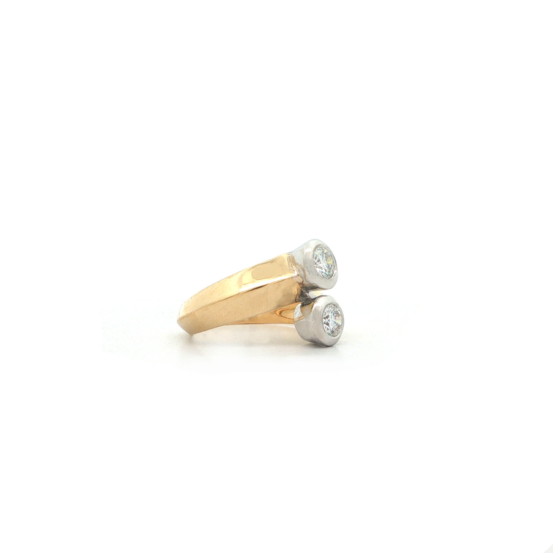 "Toi et Moi" - Vintage Ring in 14kt Gelbgold mit Diamanten im Altschliff zus. ca 0,48ct - Juwelier Steiger