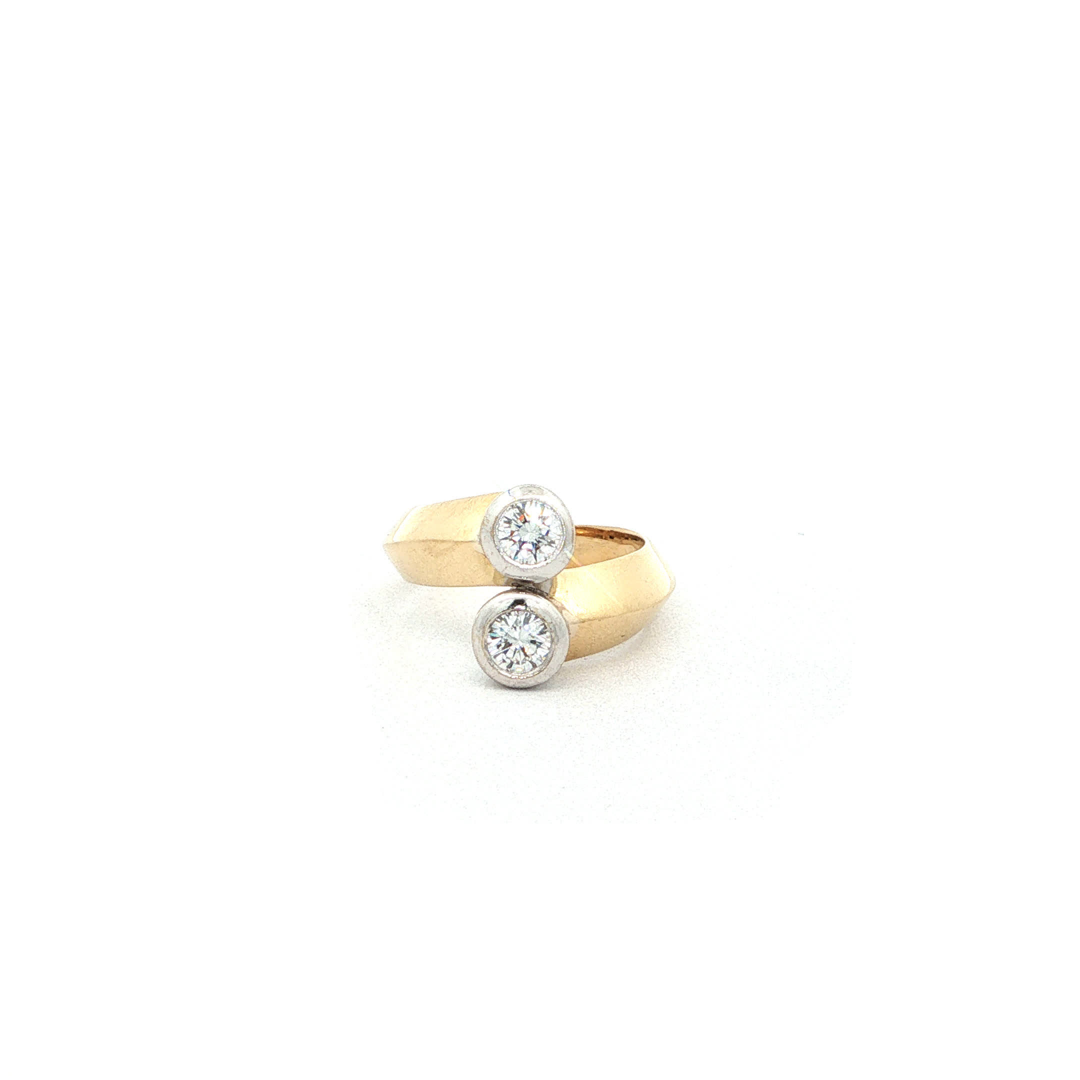 "Toi et Moi" - Vintage Ring in 14kt Gelbgold mit Diamanten im Altschliff zus. ca 0,48ct - Juwelier Steiger