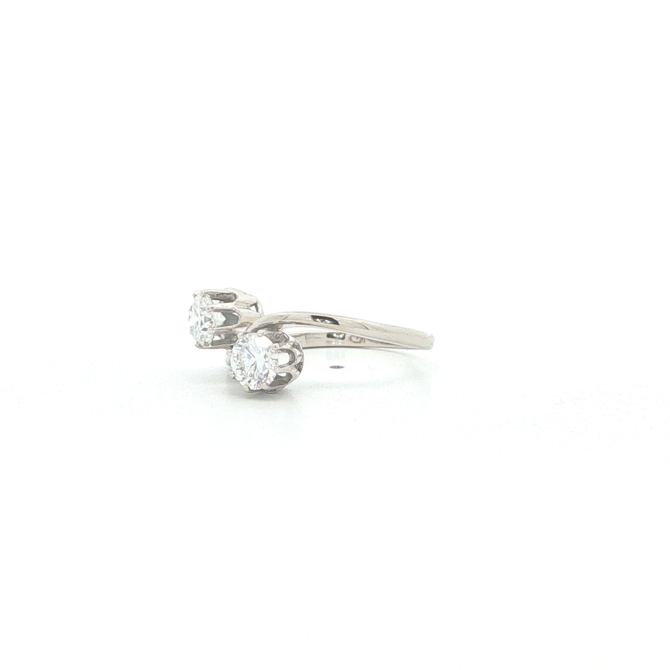 "Toi et Moi" - Vintage Ring in 14kt Weißgold mit Brillanten zus. ca. 1,04ct - Juwelier Steiger