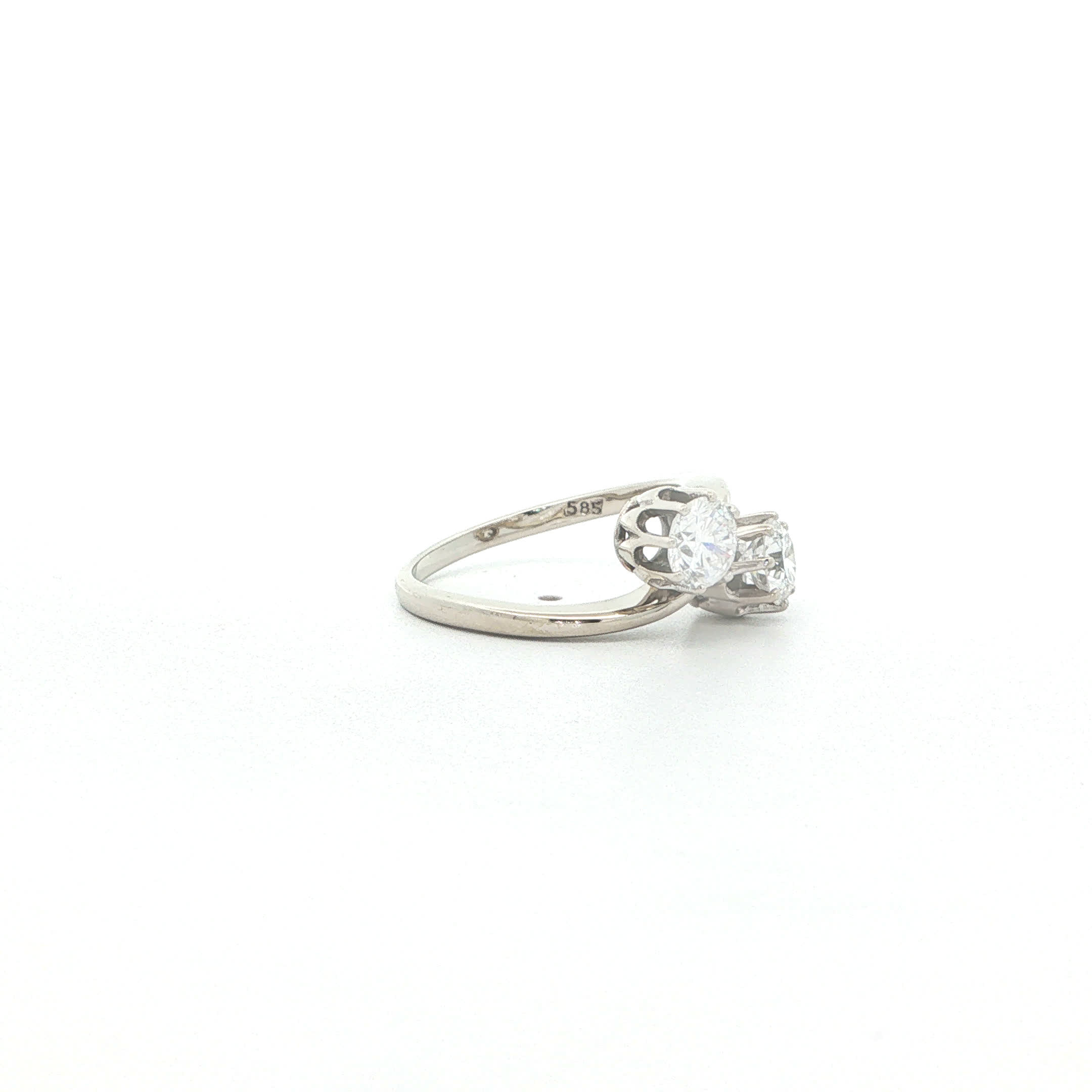 "Toi et Moi" - Vintage Ring in 14kt Weißgold mit Brillanten zus. ca. 1,04ct - Juwelier Steiger