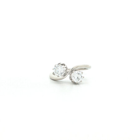 "Toi et Moi" - Vintage Ring in 14kt Weißgold mit Brillanten zus. ca. 1,04ct