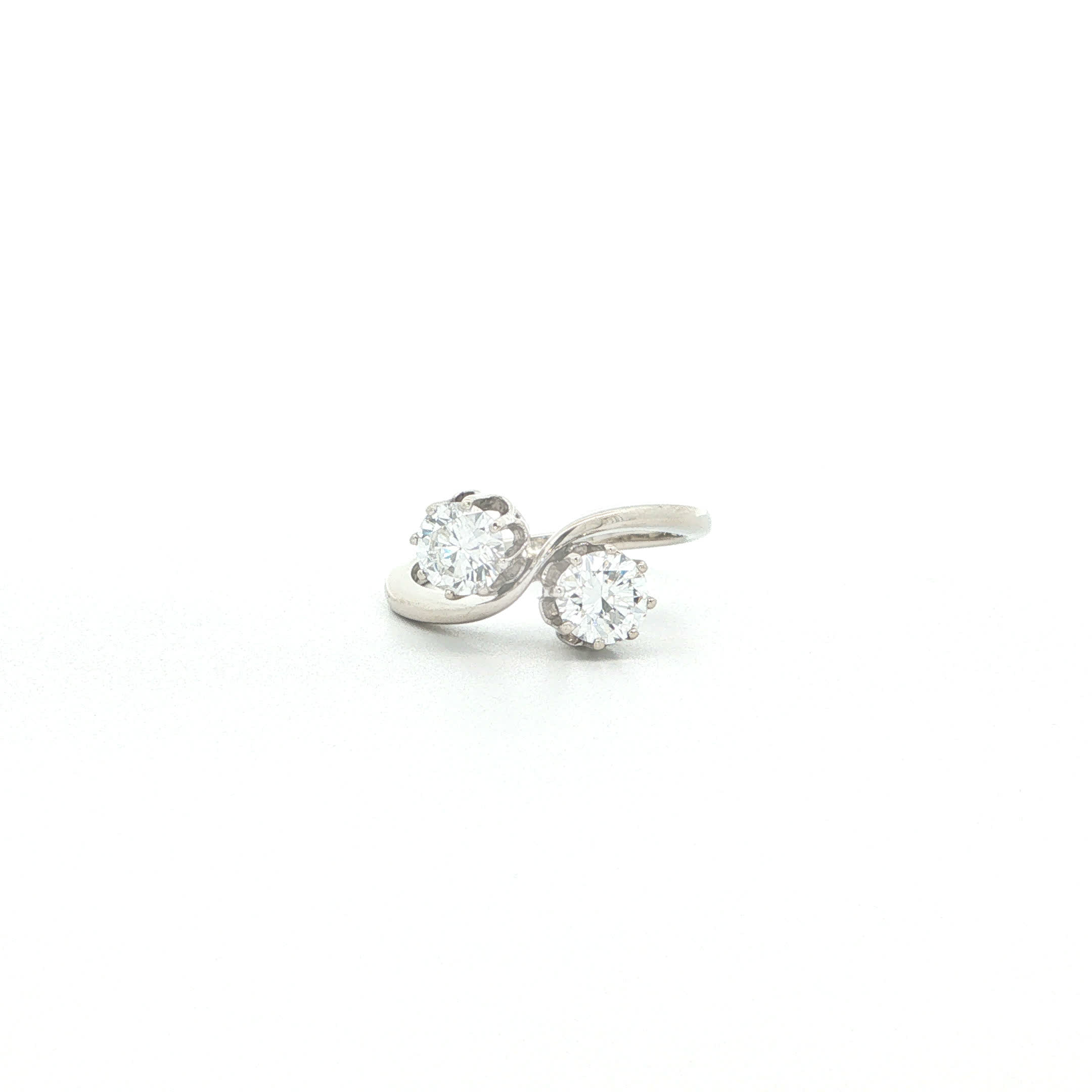 "Toi et Moi" - Vintage Ring in 14kt Weißgold mit Brillanten zus. ca. 1,04ct - Juwelier Steiger