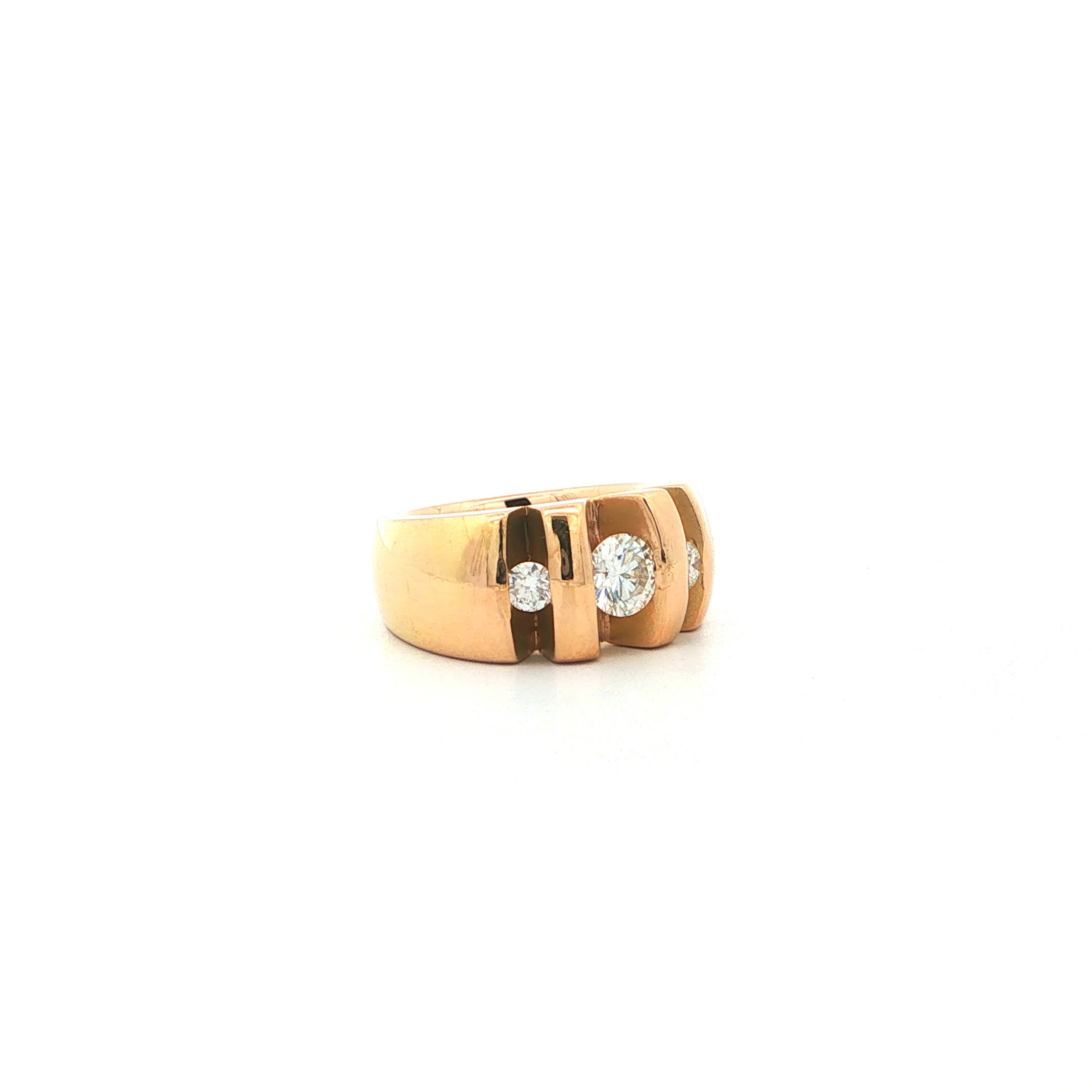"Triologie der Sinne" - Vintage Ring 18 Karat Gelbgold Ring mit Brillanten - Juwelier Steiger