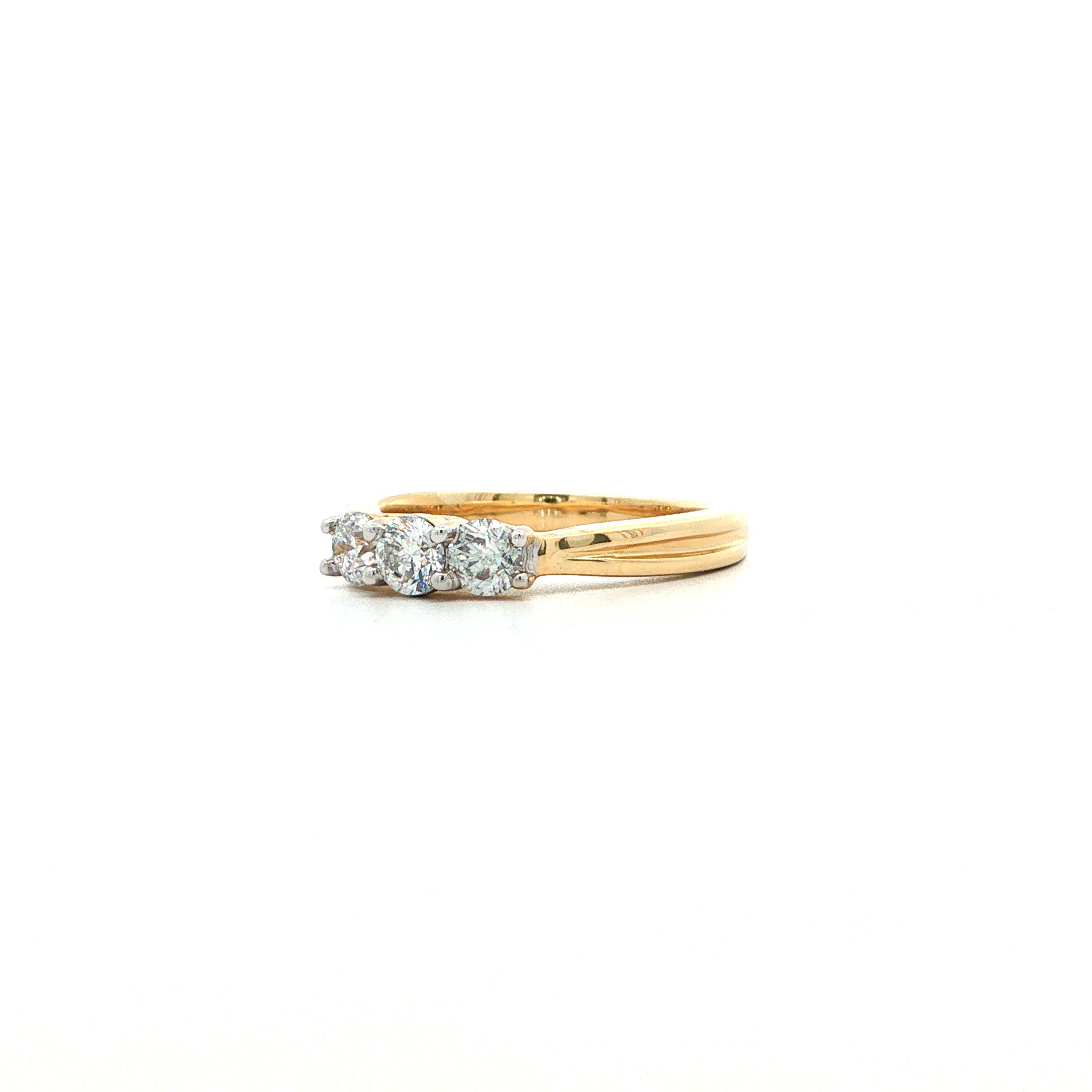 "Triple Spark" - Vintage Ring in 14kt Gelbgold mit Brillanten zus. ca. 0,64ct - Juwelier Steiger