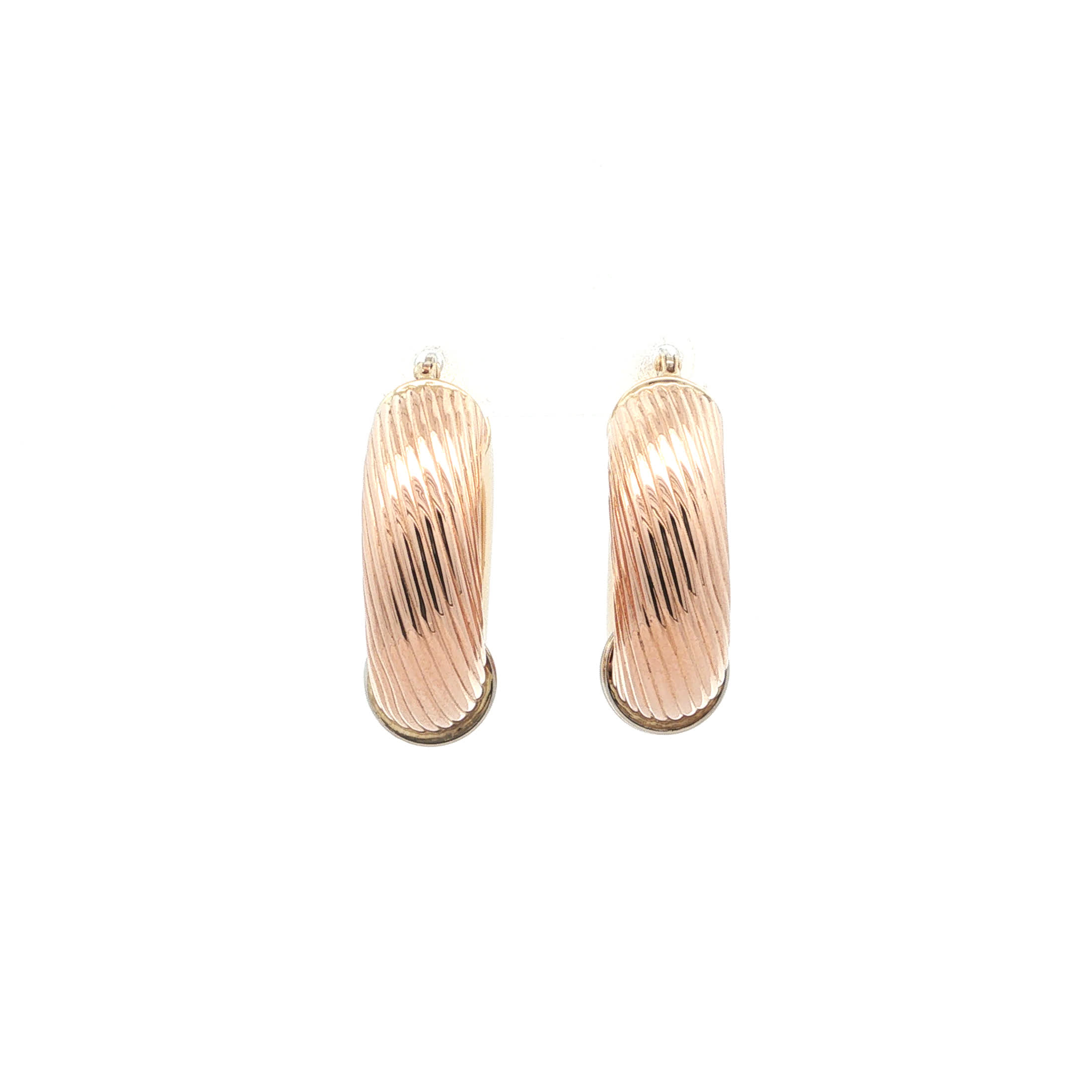 "Two Tone Twist" - Vintage Creolen aus 14kt Rose - und Gelbgold - Juwelier Steiger