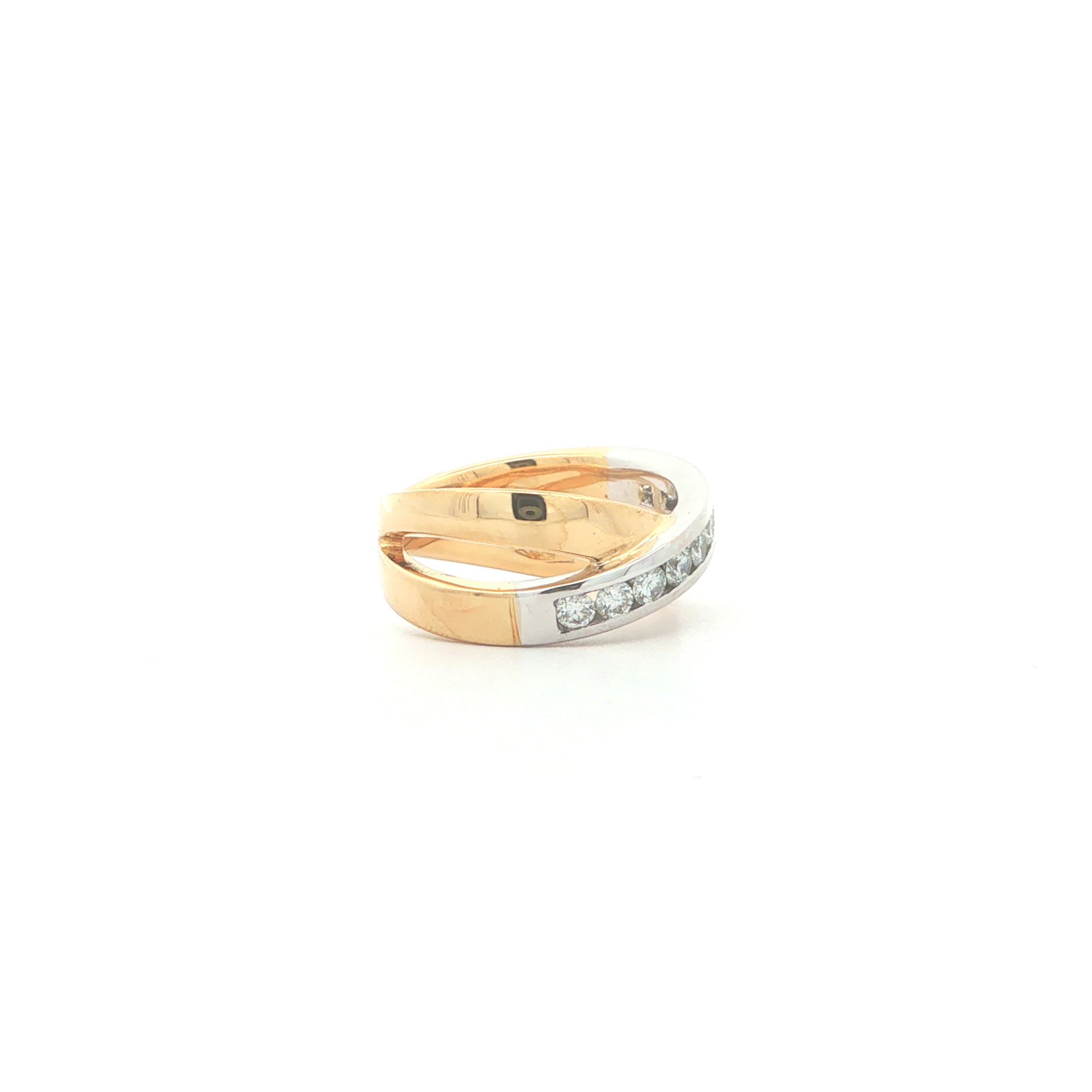 "White and Gold" Vintage Ring in 18 Karat Weißgold/Gelbgold mit Brillanten - Juwelier Steiger