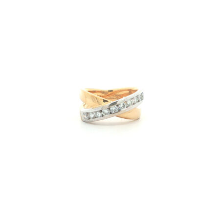 "White and Gold" Vintage Ring in 18 Karat Weißgold/Gelbgold mit Brillanten