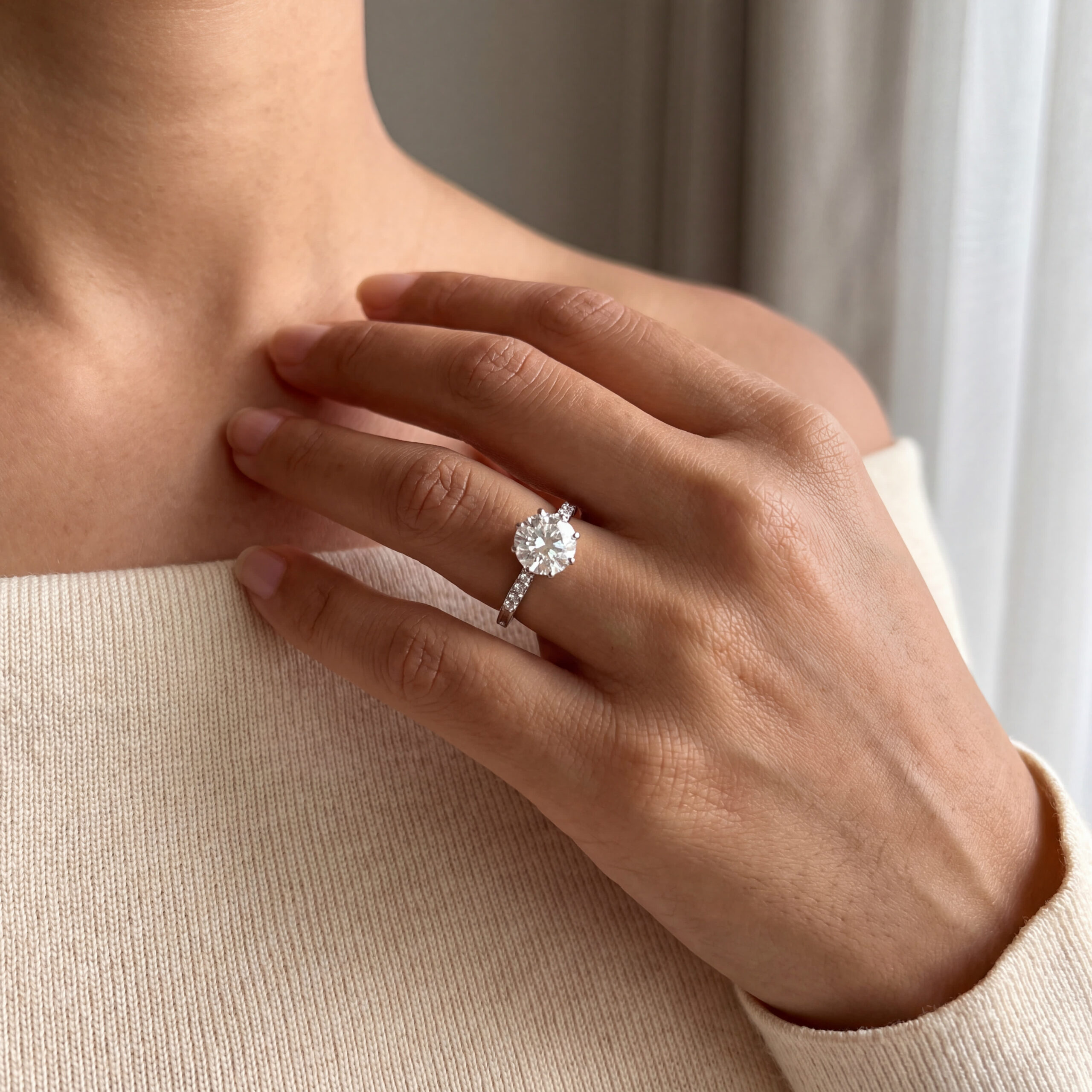 "You are the one" altschliff Vintage Ring in Platin mit Brillant - Juwelier Steiger