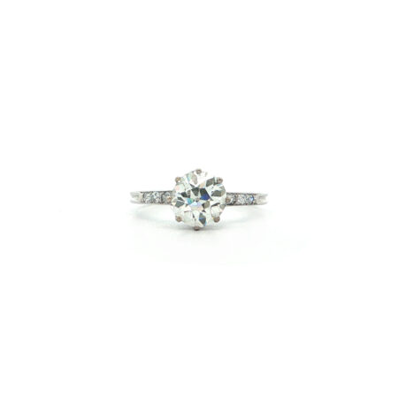 "You are the one" altschliff Vintage Ring in Platin mit Brillant - Juwelier Steiger