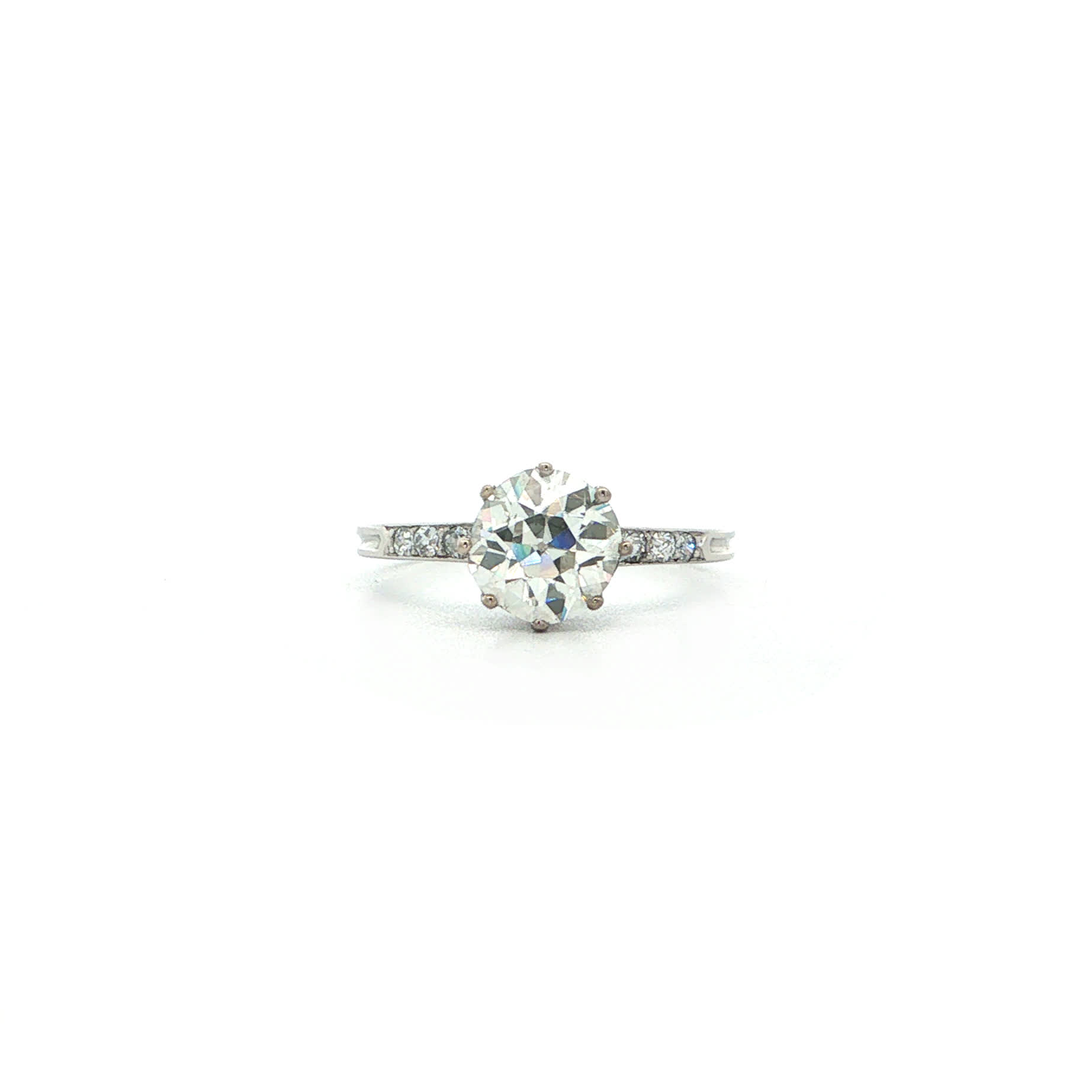 "You are the one" altschliff Vintage Ring in Platin mit Brillant - Juwelier Steiger