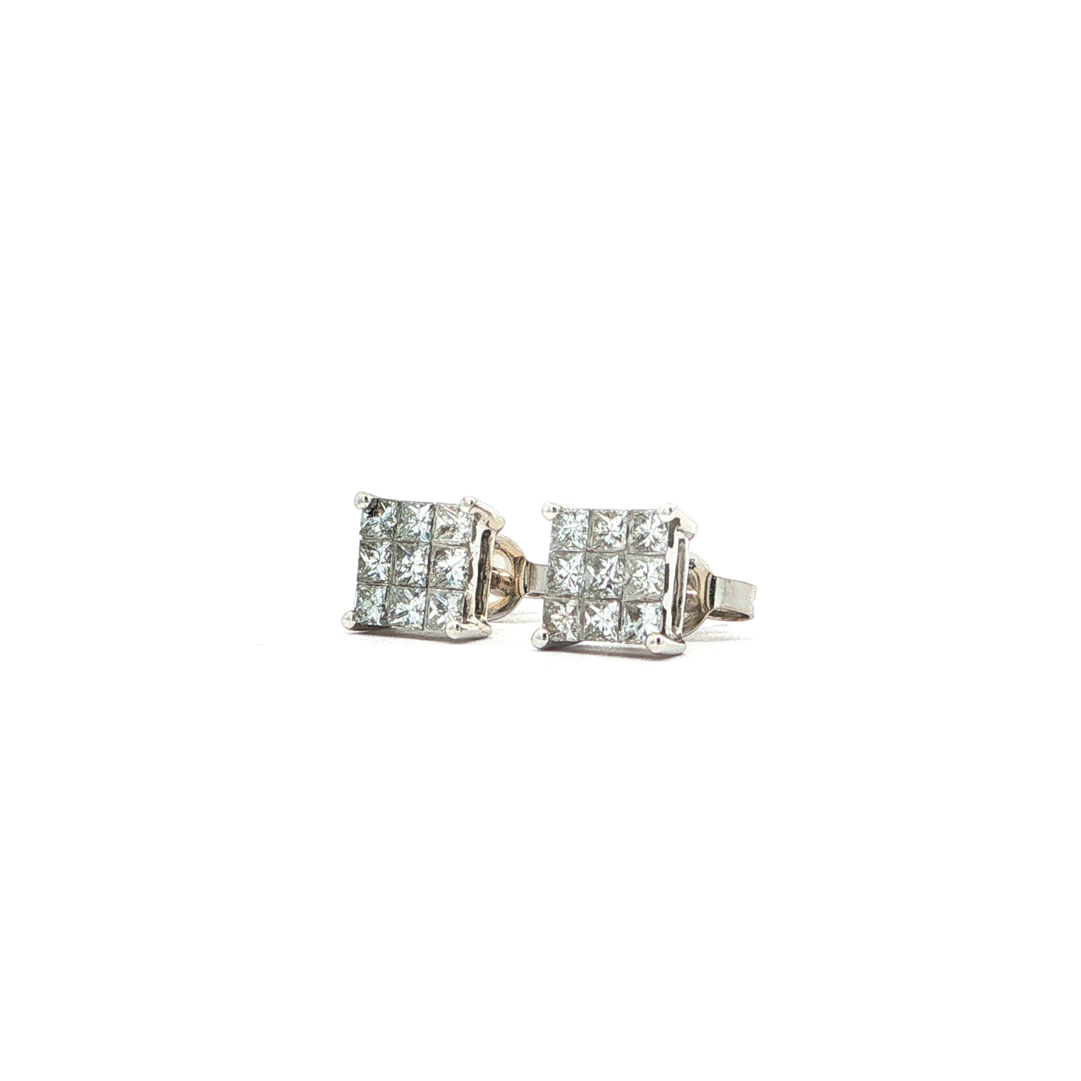 "Zwei Würfel Glück" - Vintage Ohrstecker in 14kt Weißgold mit Diamanten - Juwelier Steiger