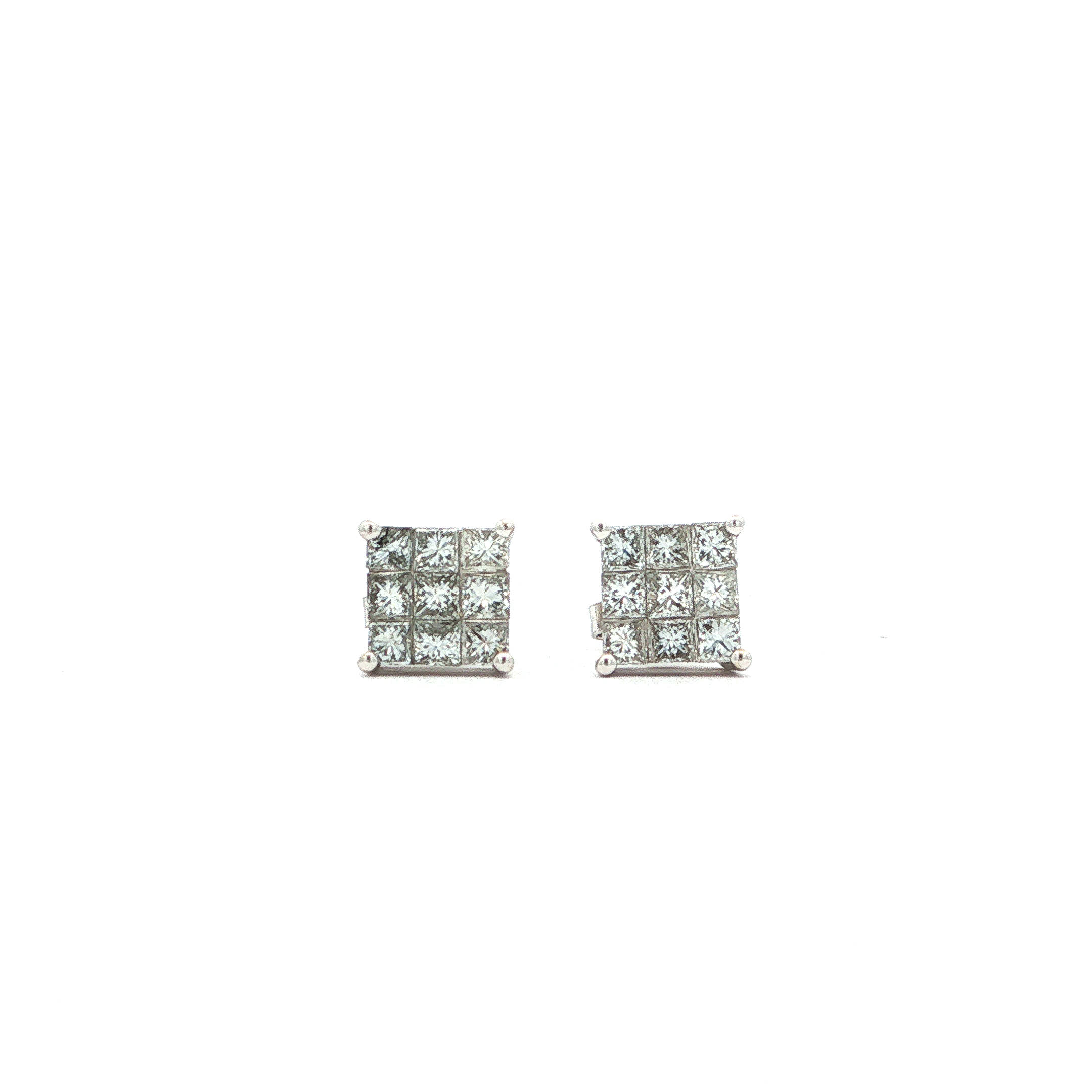 "Zwei Würfel Glück" - Vintage Ohrstecker in 14kt Weißgold mit Diamanten - Juwelier Steiger
