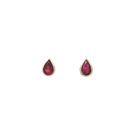 "Ruby Drop" - Vintage Ohrstecker in 18kt Weißgold mit Rubin