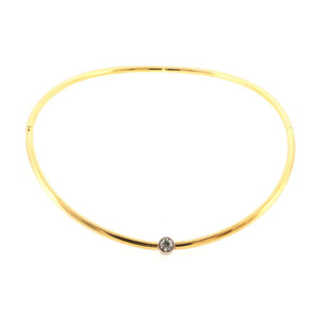 "Circle of Light" - Collier 18 Karat Gold mit Altschliff Diamanten 0.70 ct. in Weißgold