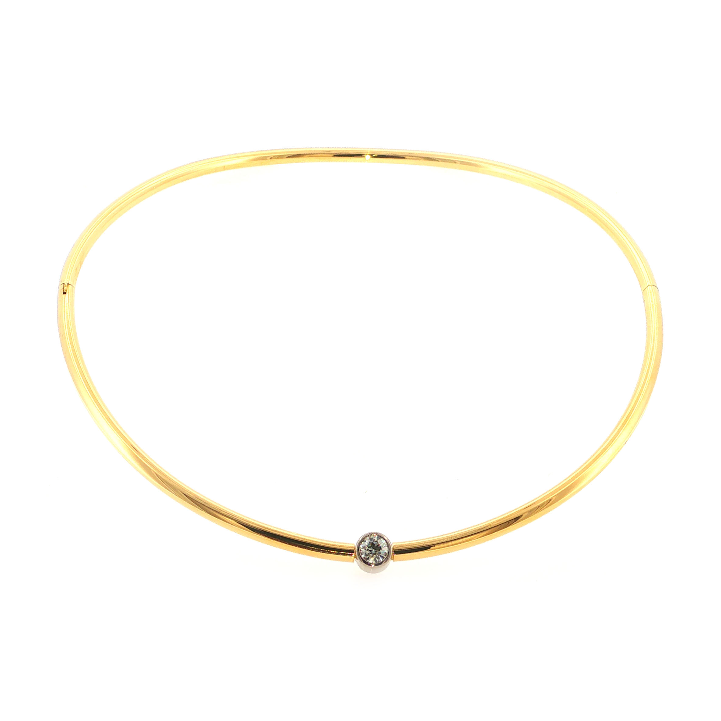 "Circle of Light" - Collier 18 Karat Gold mit Altschliff Diamanten 0.70 ct. in Weißgold