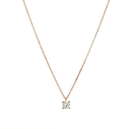 "Daily best friend" - Moderne Solitaire Kette mit Anhänger in 18 Karat Gelbgold 0,28 ct.