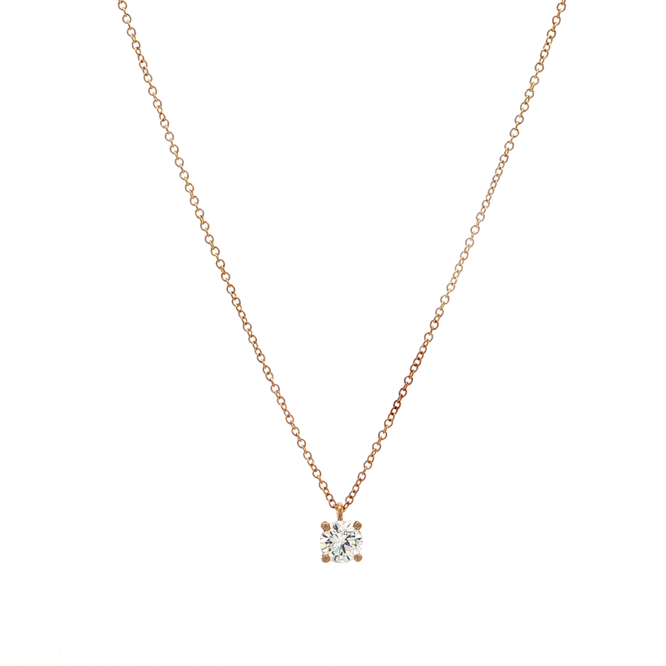 "Daily best friend" - Moderne Solitaire Kette mit Anhänger in 18 Karat Gelbgold 0,28 ct.