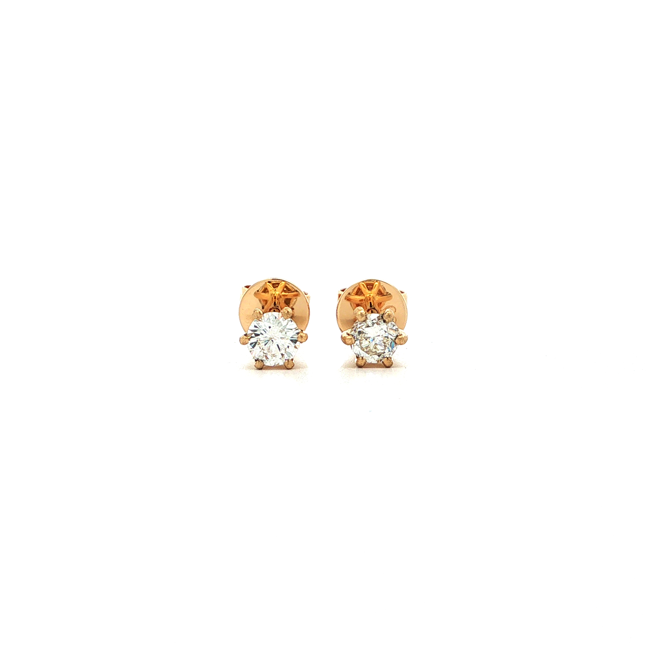 "Golden Spark" - Moderne Ohrstecker 6er Krappe mit Brillanten in 18 Karat Gelbgold