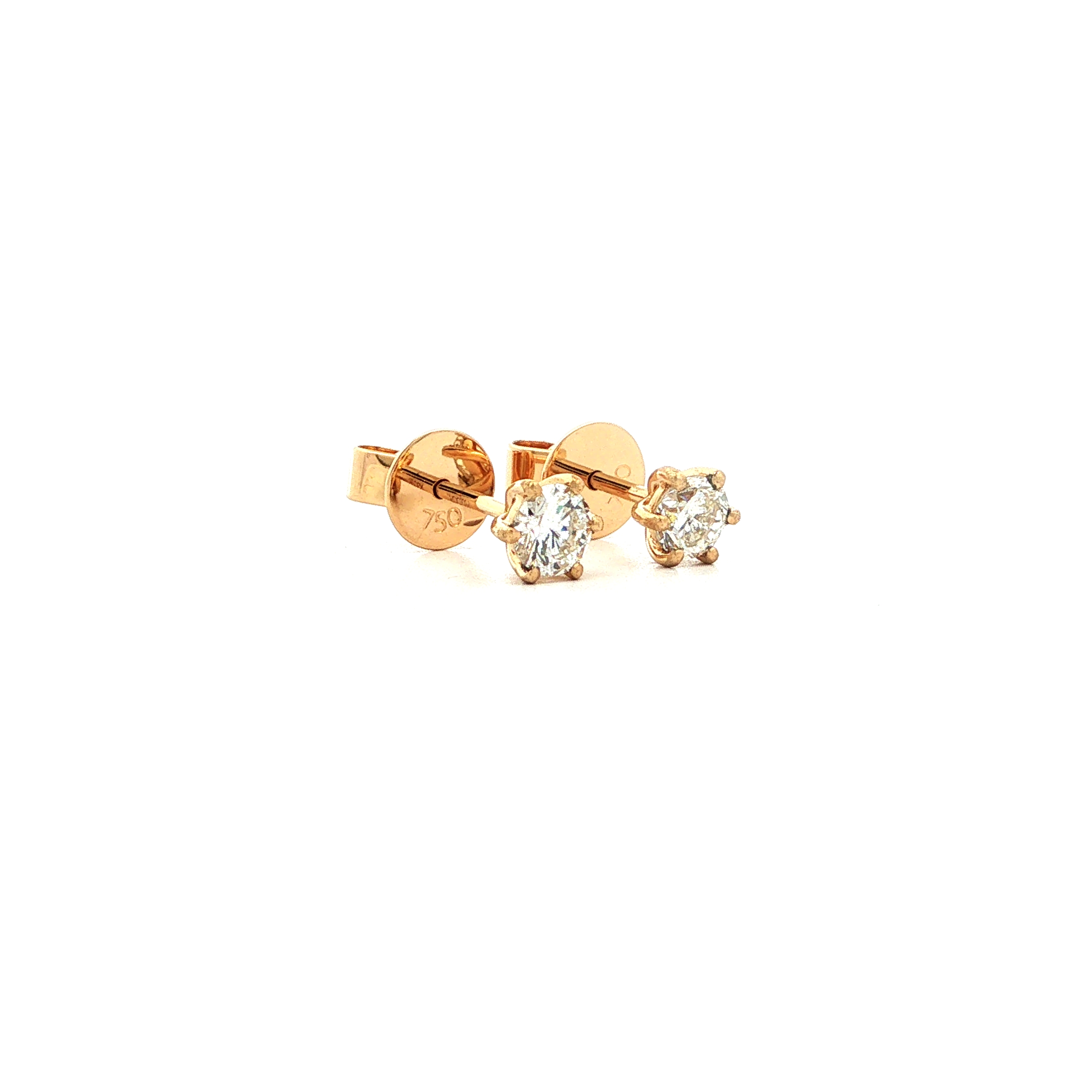 "Golden Spark" - Moderne Ohrstecker 6er Krappe mit Brillanten in 18 Karat Gelbgold
