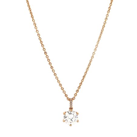"The statement stone" - Moderne Solitaire Kette mit Anhänger in 18 Karat Gelbgold 2,45 ct.