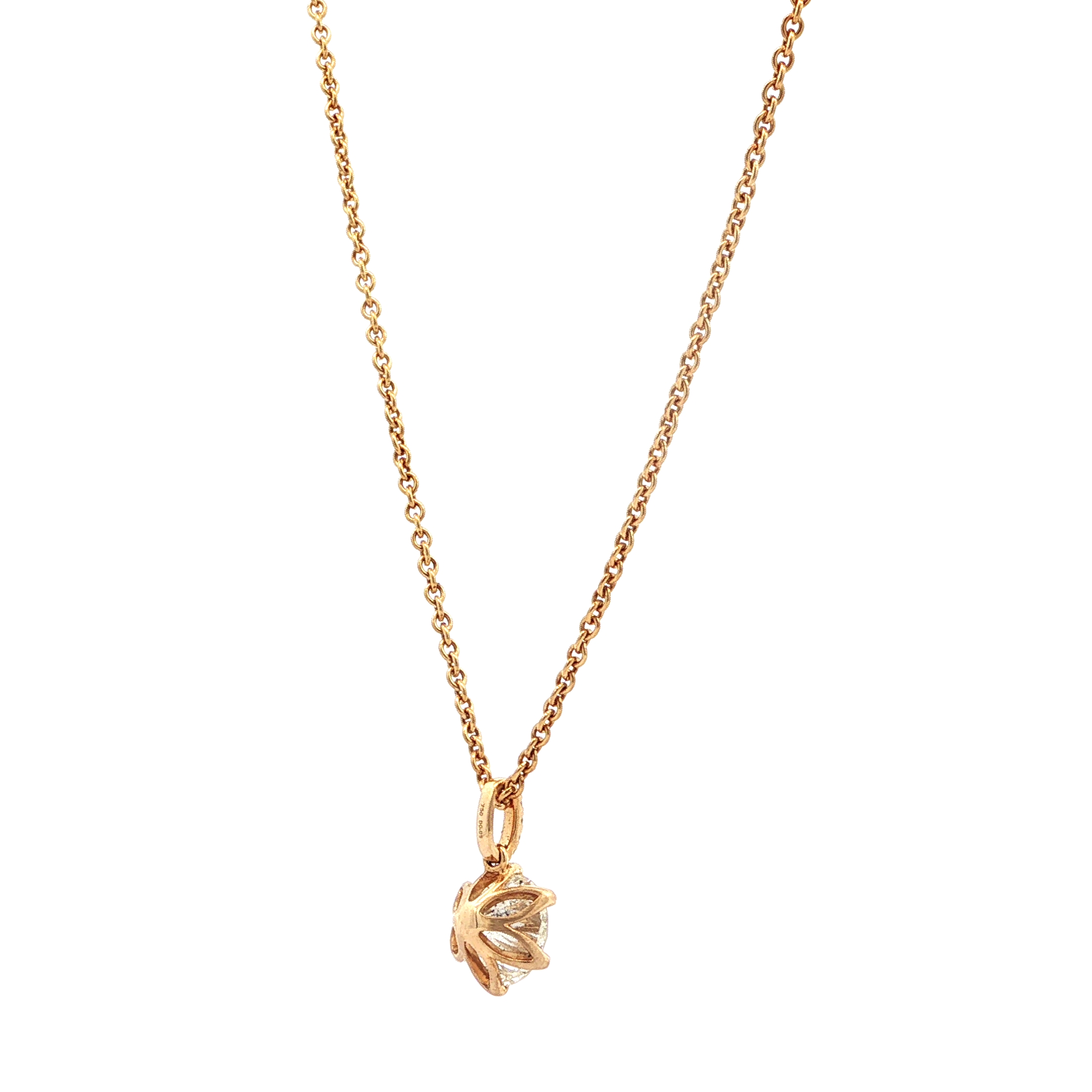 "The statement stone" - Moderne Solitaire Kette mit Anhänger in 18 Karat Gelbgold 2,45 ct.