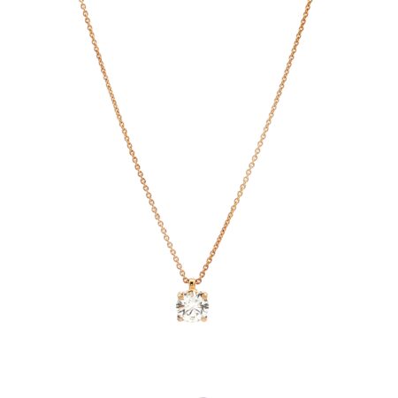"One carat of love" - Moderne Solitaire Kette mit Anhänger in 18 Karat Gelbgold 1.03 ct.