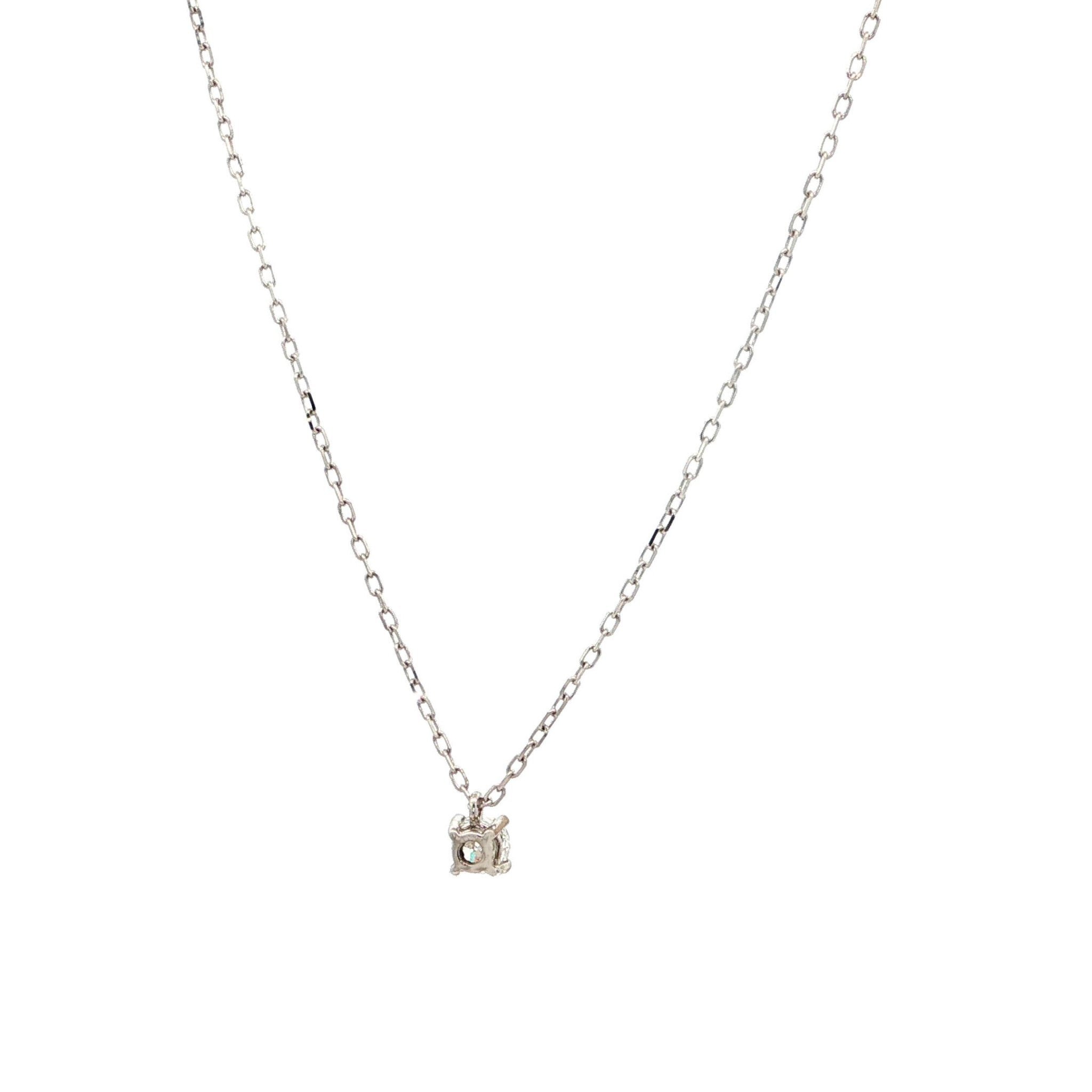 "A little piece of love" - Moderne Solitaire Kette mit Anhänger in 18 Karat Weißgold 0,25 ct.
