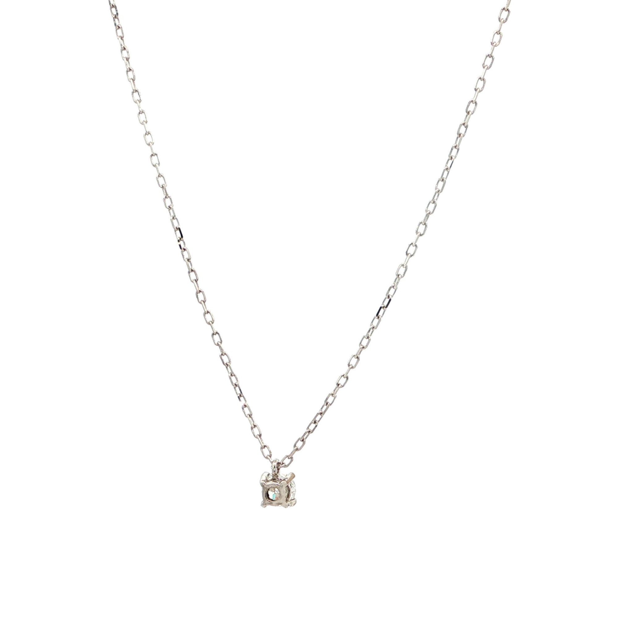 "As a token of my love" - Moderne Solitaire Kette mit Anhänger in 18 Karat Weißgold 0,26 ct.